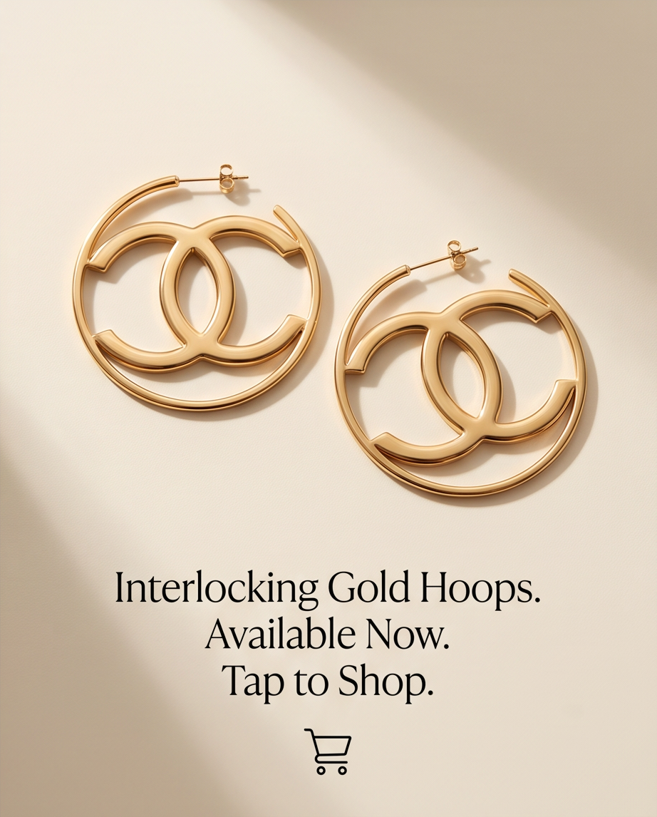 Exquisite Interlocking Gold Earring Hoops