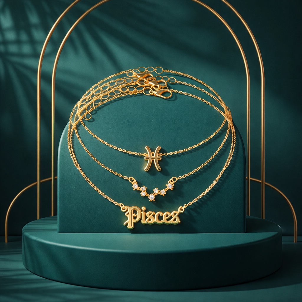 AB010 Pisces Zodiac Necklace Set