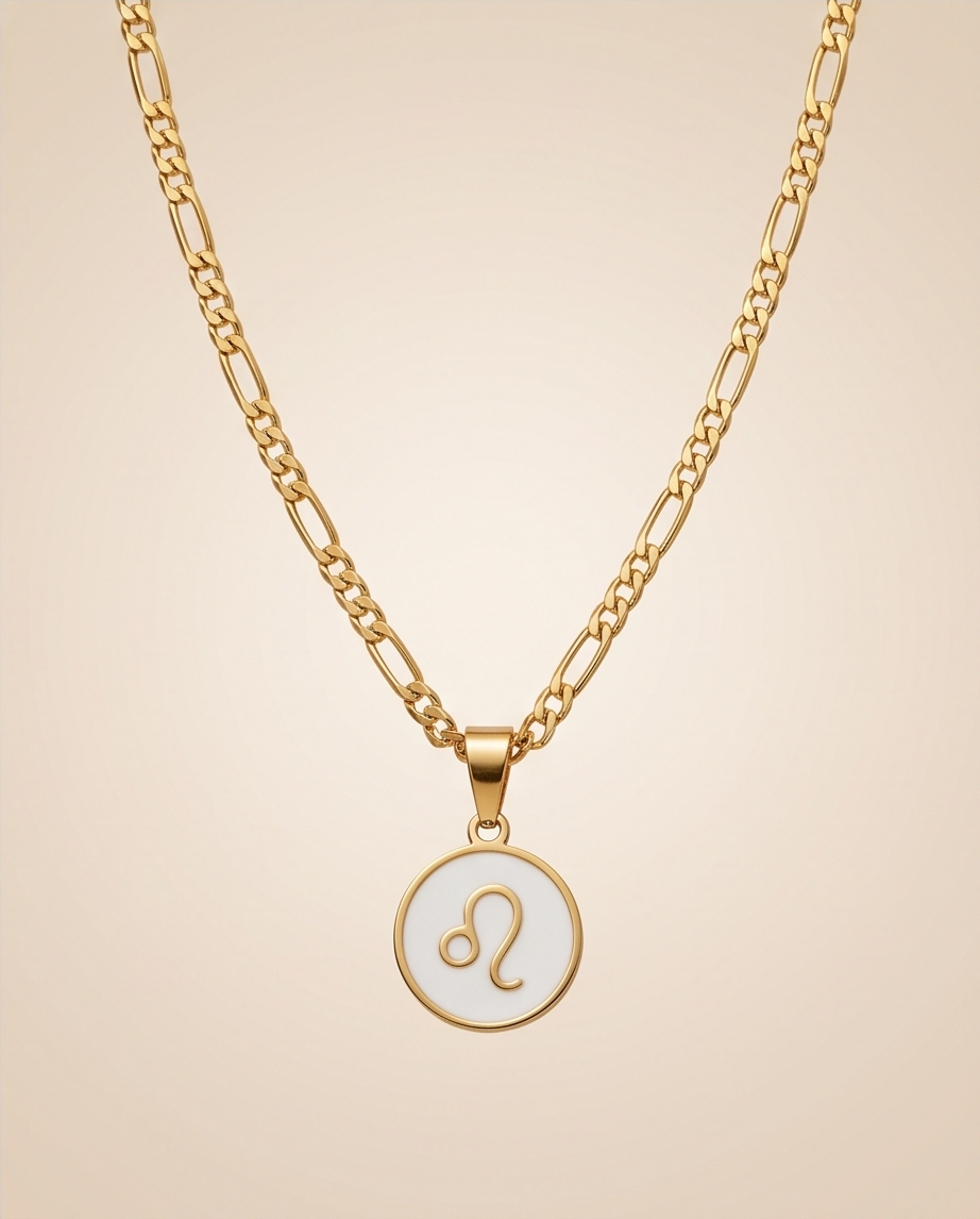 18' Leo Zodiac Necklace - Gold Plated Charm (Redesign Chains)