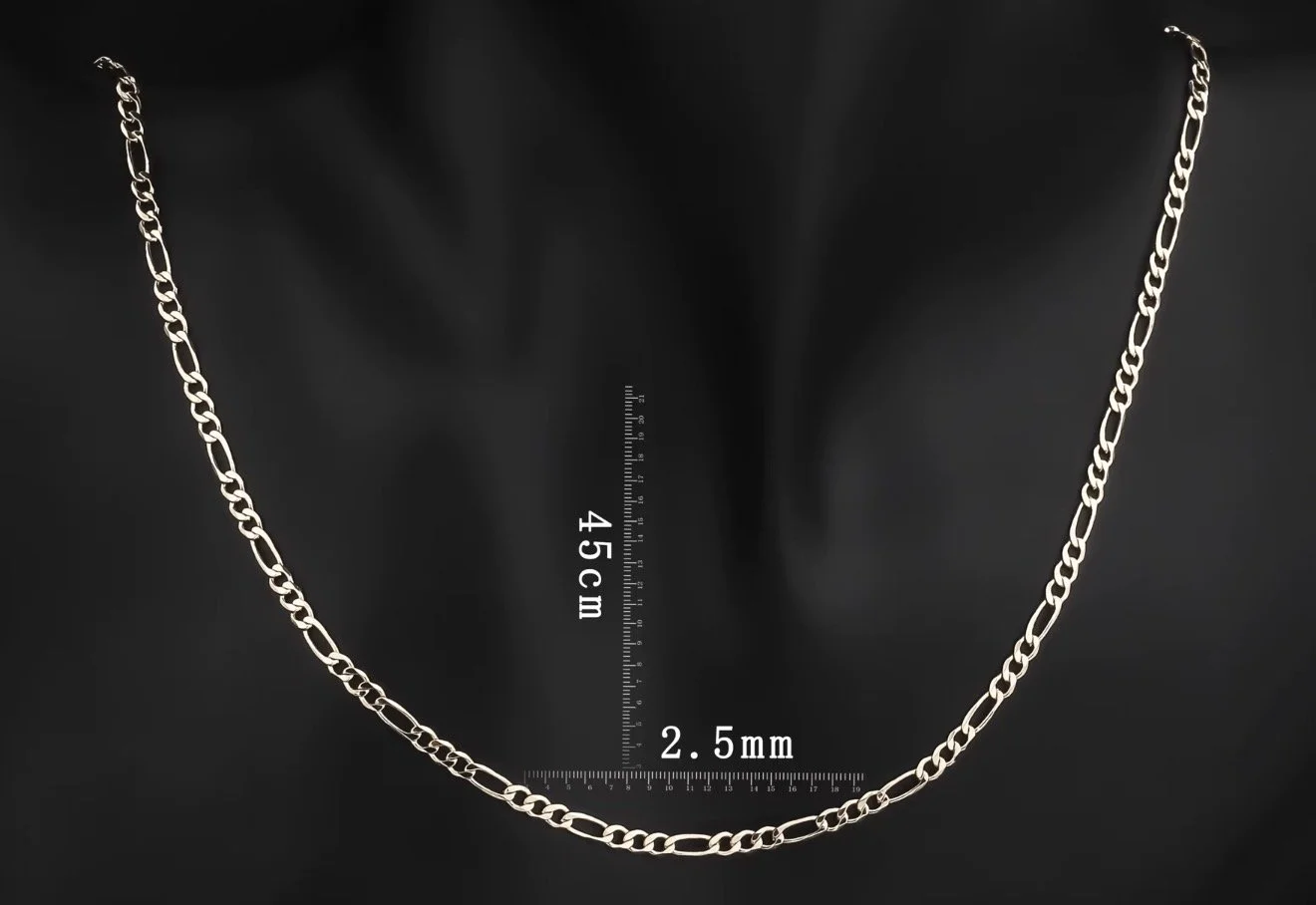 FL301 2.5 MM 14K Gold Figaro High Premium Quality Multiple Width and Lengths