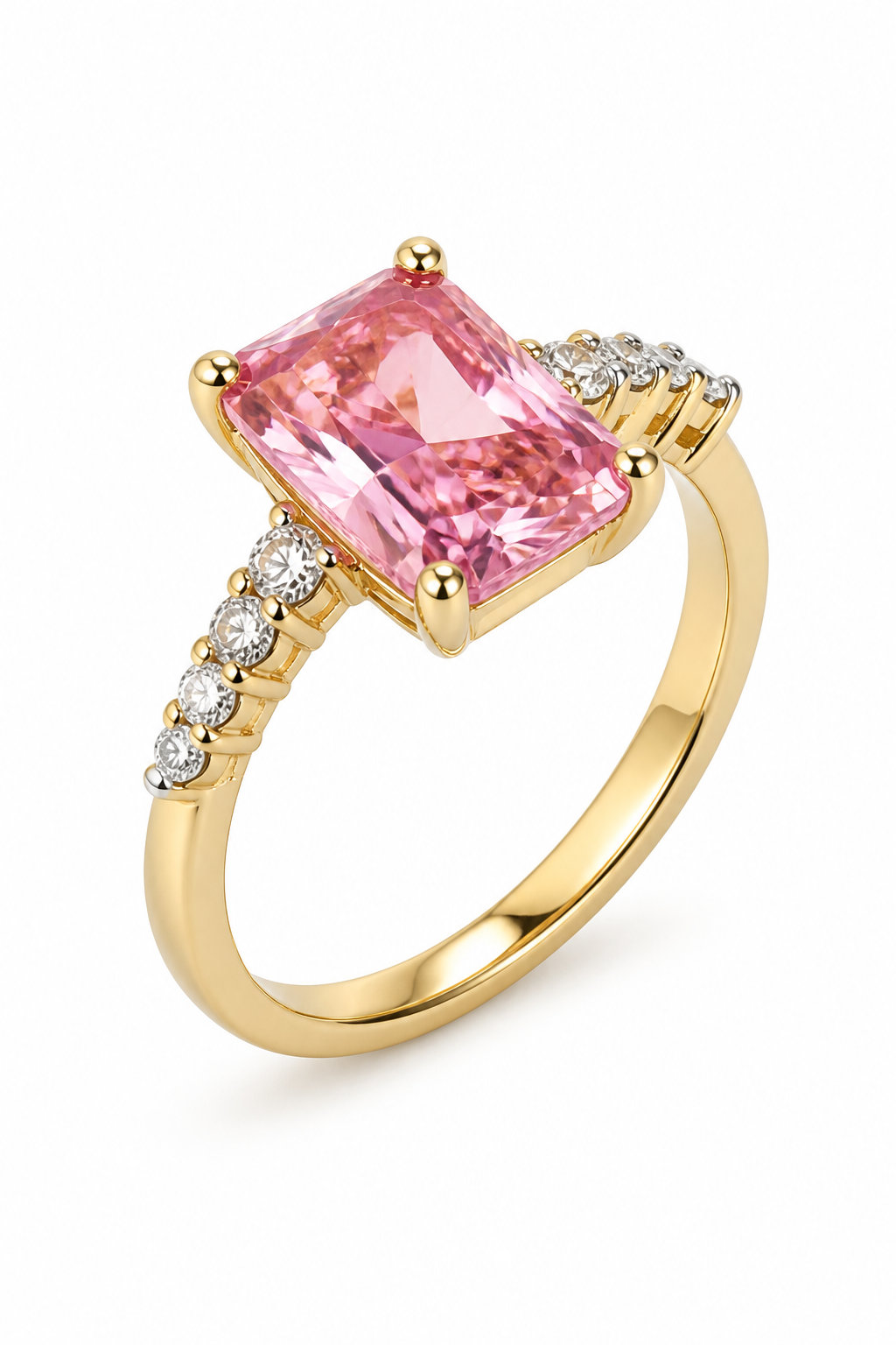 Pink Ice Gemstone Gold Elegance Ring