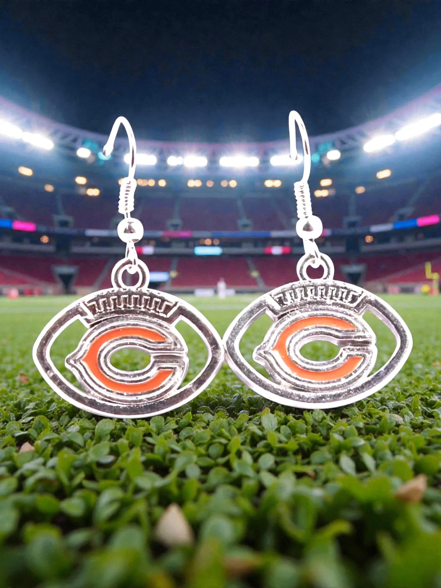 E113 Clevelands Brown With A Football Curve Earrings