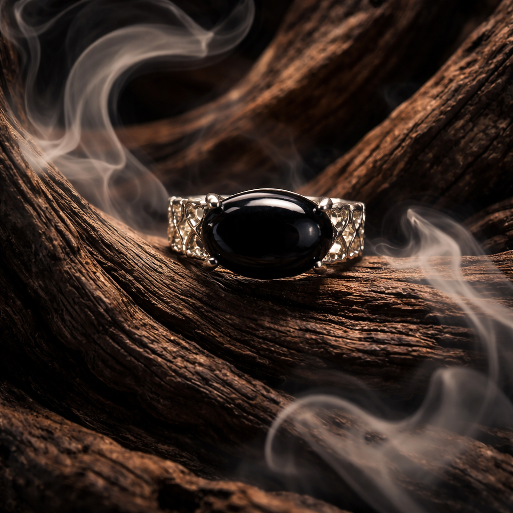 SR807 Mystic Black Onyx Silver Ring Only Ring Size - 9.5