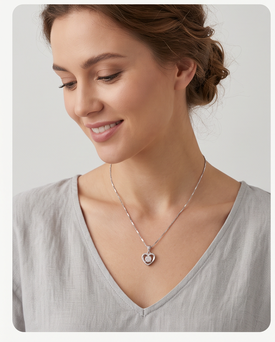 Radiant Heart Pendant Necklace