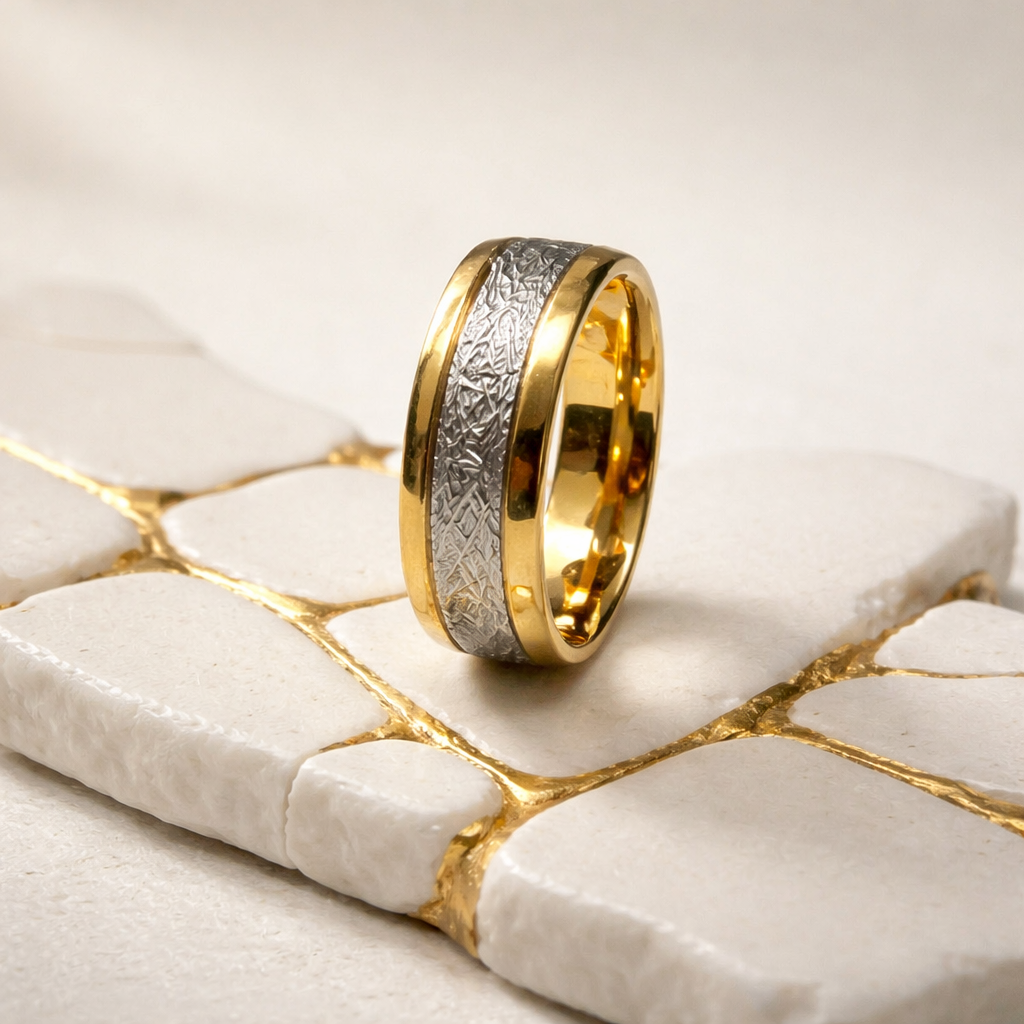 Gold and Silver Inlay Infinity Ring