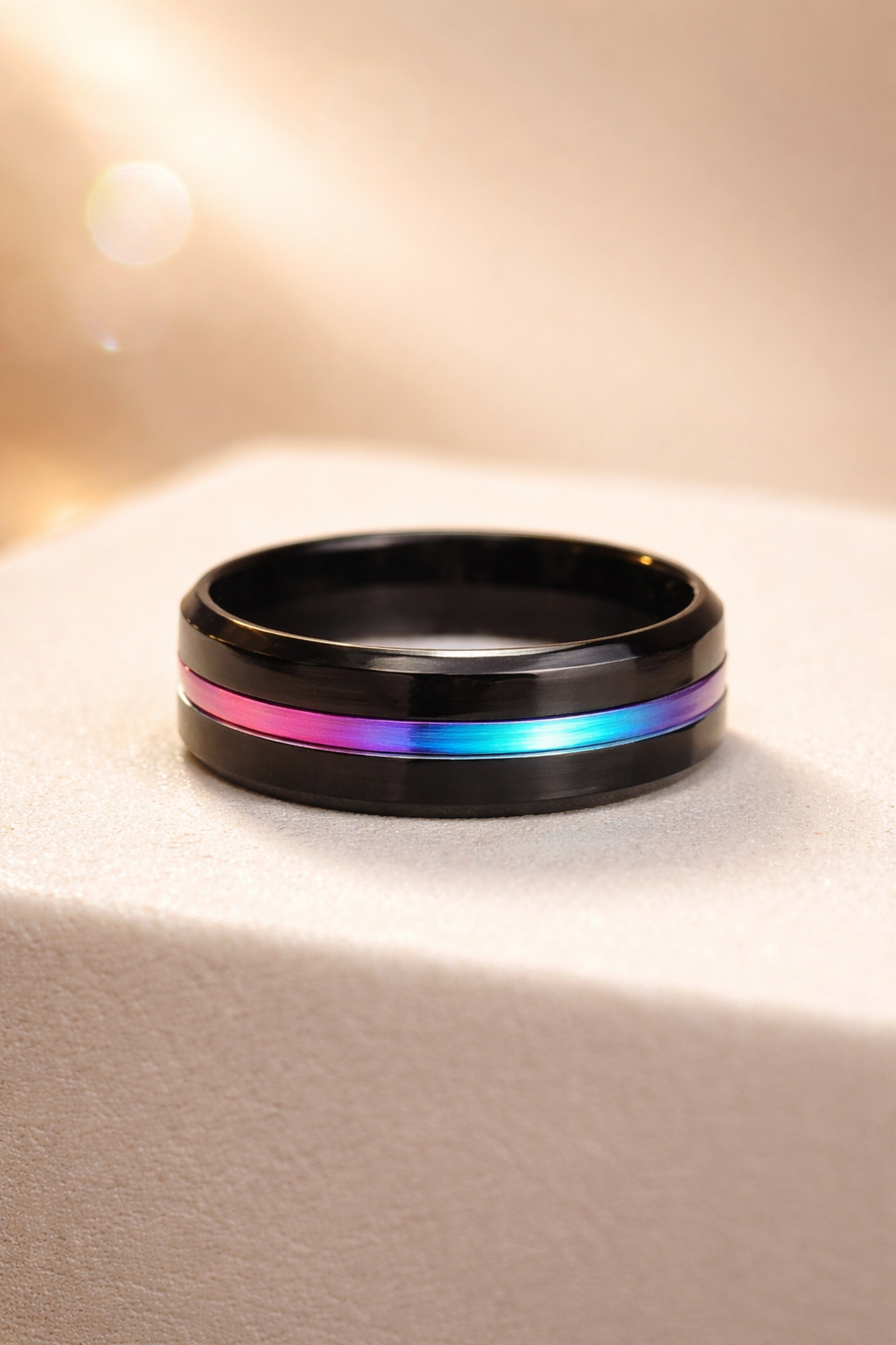 Iridescent Tungsten Carbide Ring