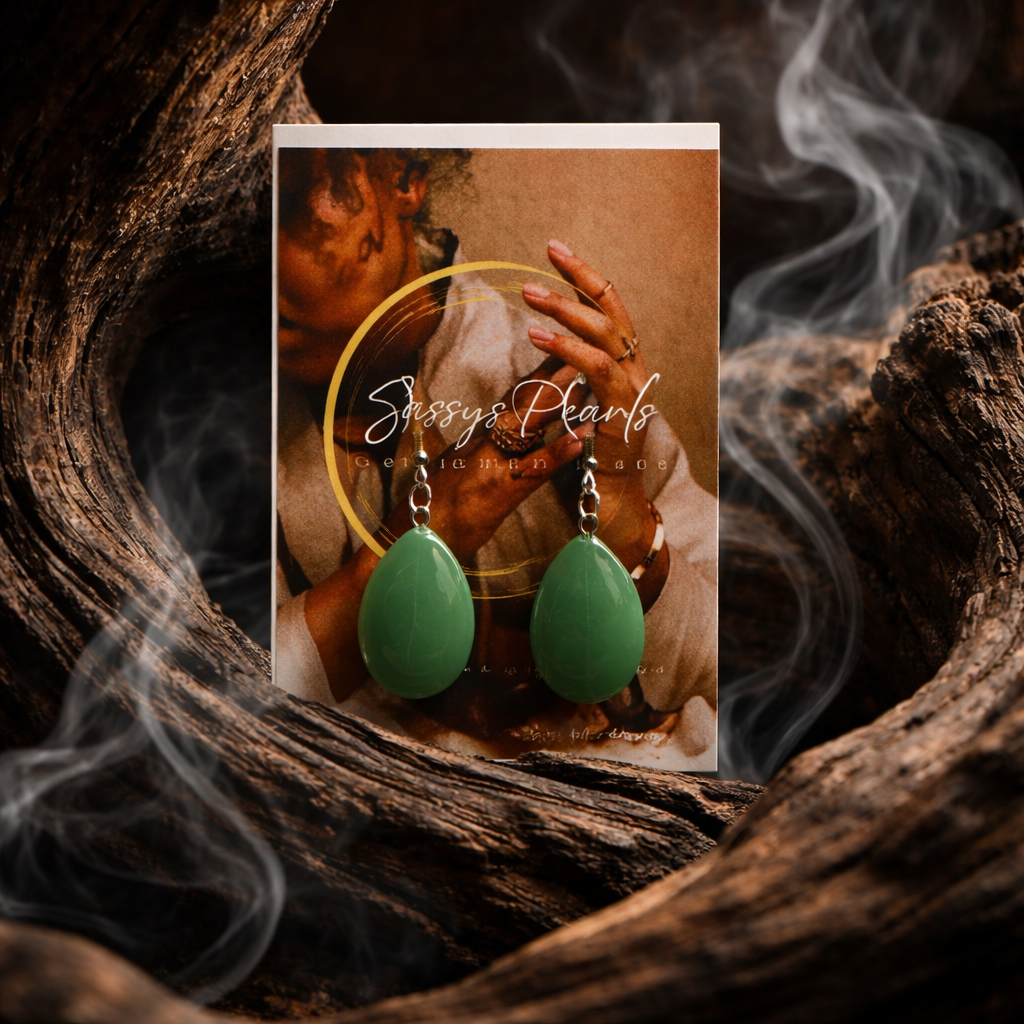 Enchanting Green Teardrop Earrings