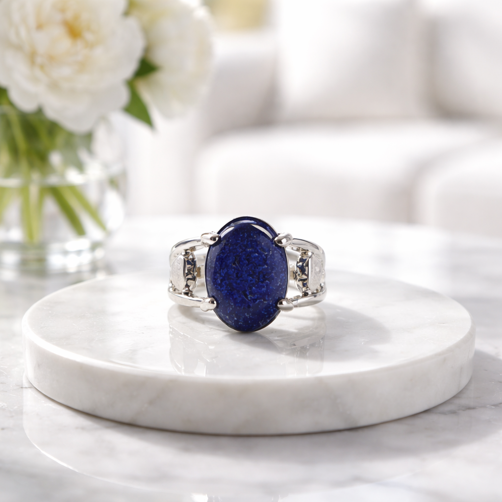SR796 Lapis Lazuli Sterling Silver Ring Only Ring Size - 6.5