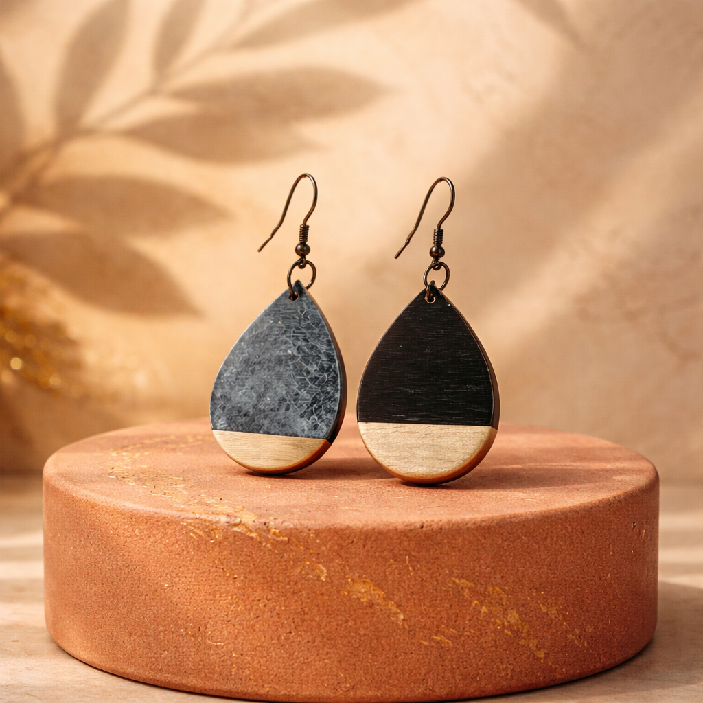 Elegance Two-Tone Teardrop Earrings