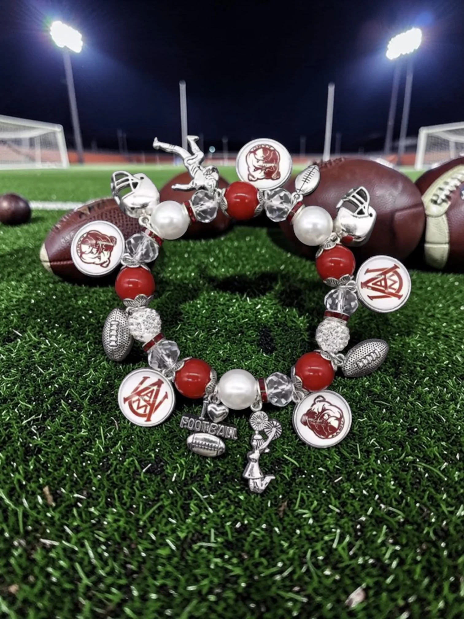 B120 Fan Charm Bracelet - Alabama A&M Bulldogs