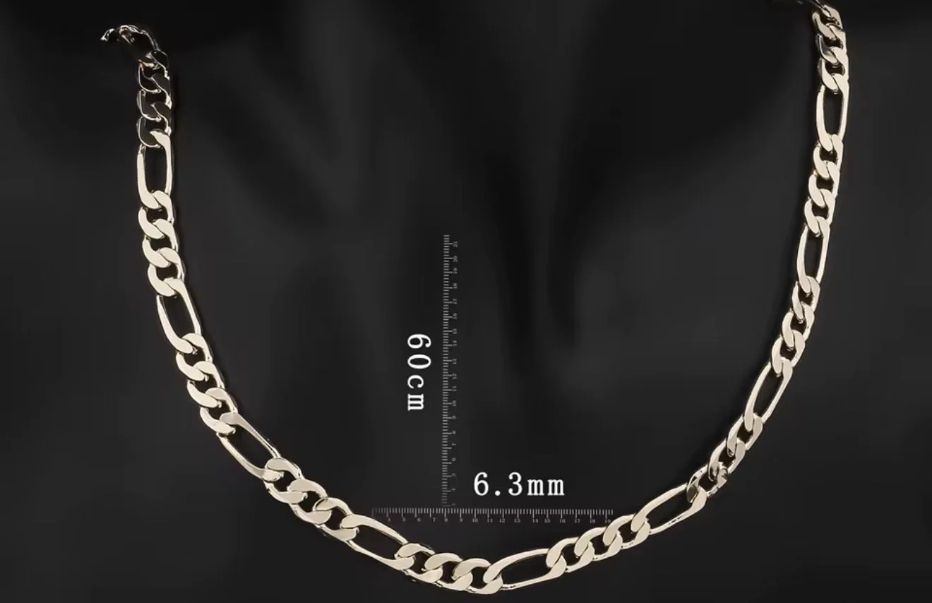 FL305 6.3 MM 14K Gold Figaro High Premium Quality Multiple Width and Lengths