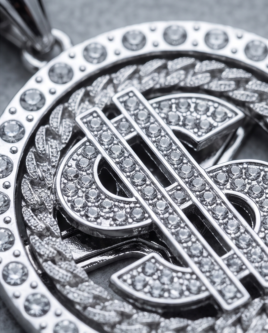 Crystal-Embellished Silver Pendant