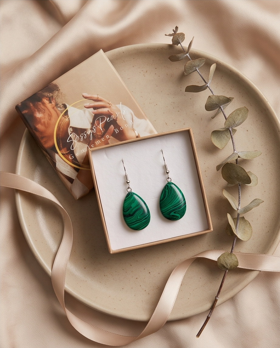 Malachite Teardrop Earrings