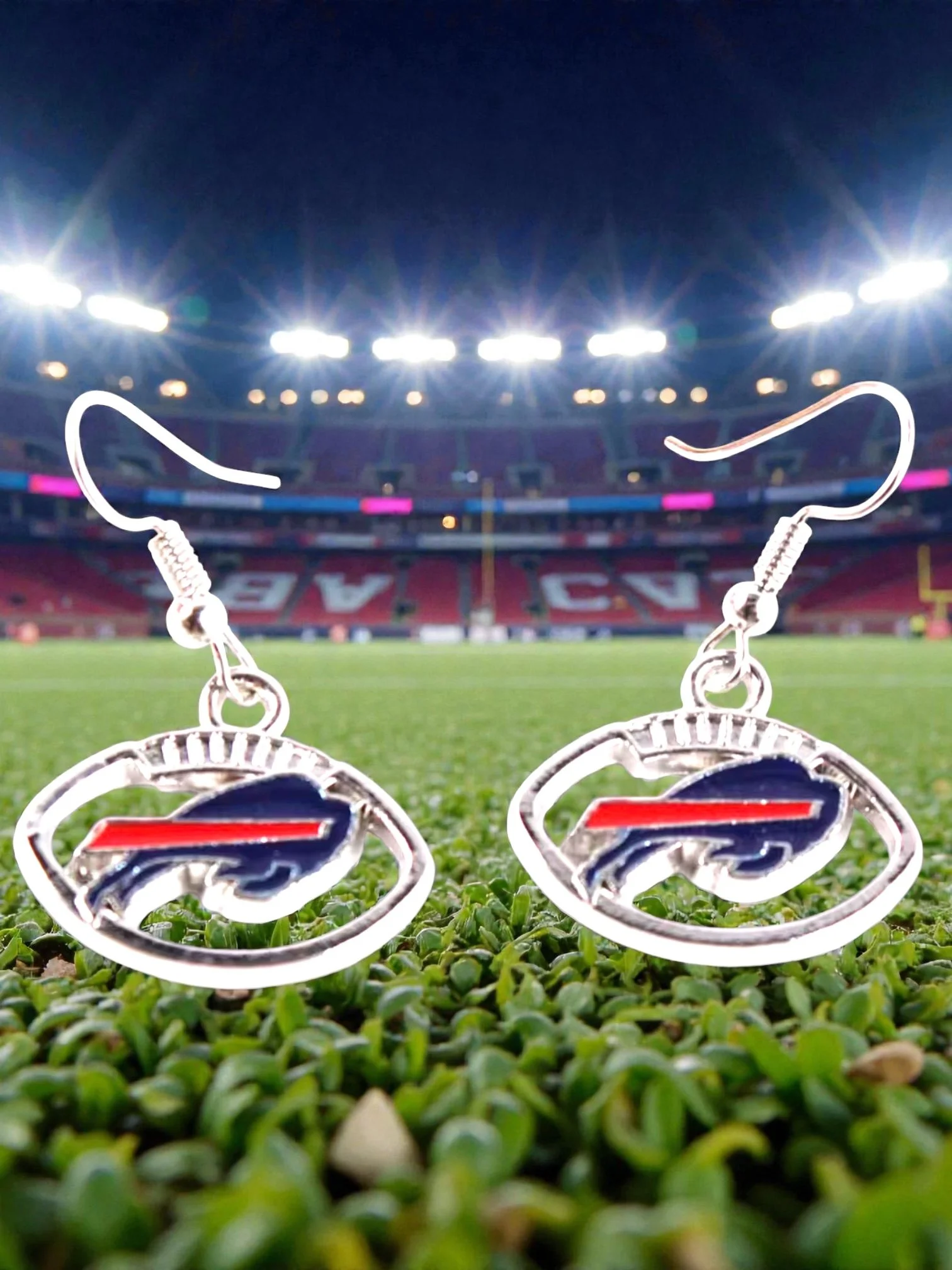 E123 Buffalo Bill With A Football Curve Earrings