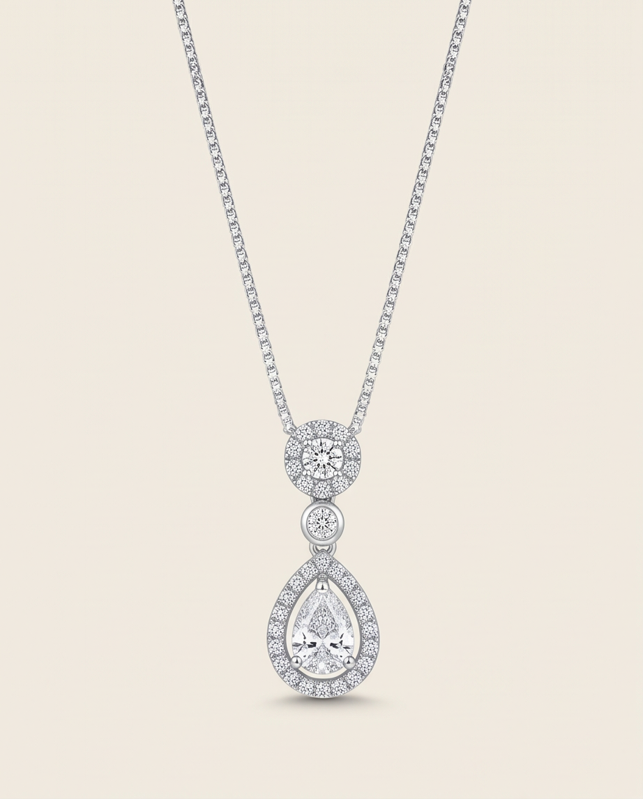 Exquisite Teardrop Crystal Necklace