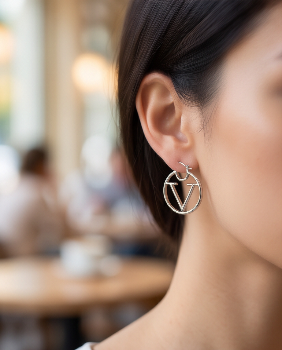 Silver Geometric Hoop Earrings