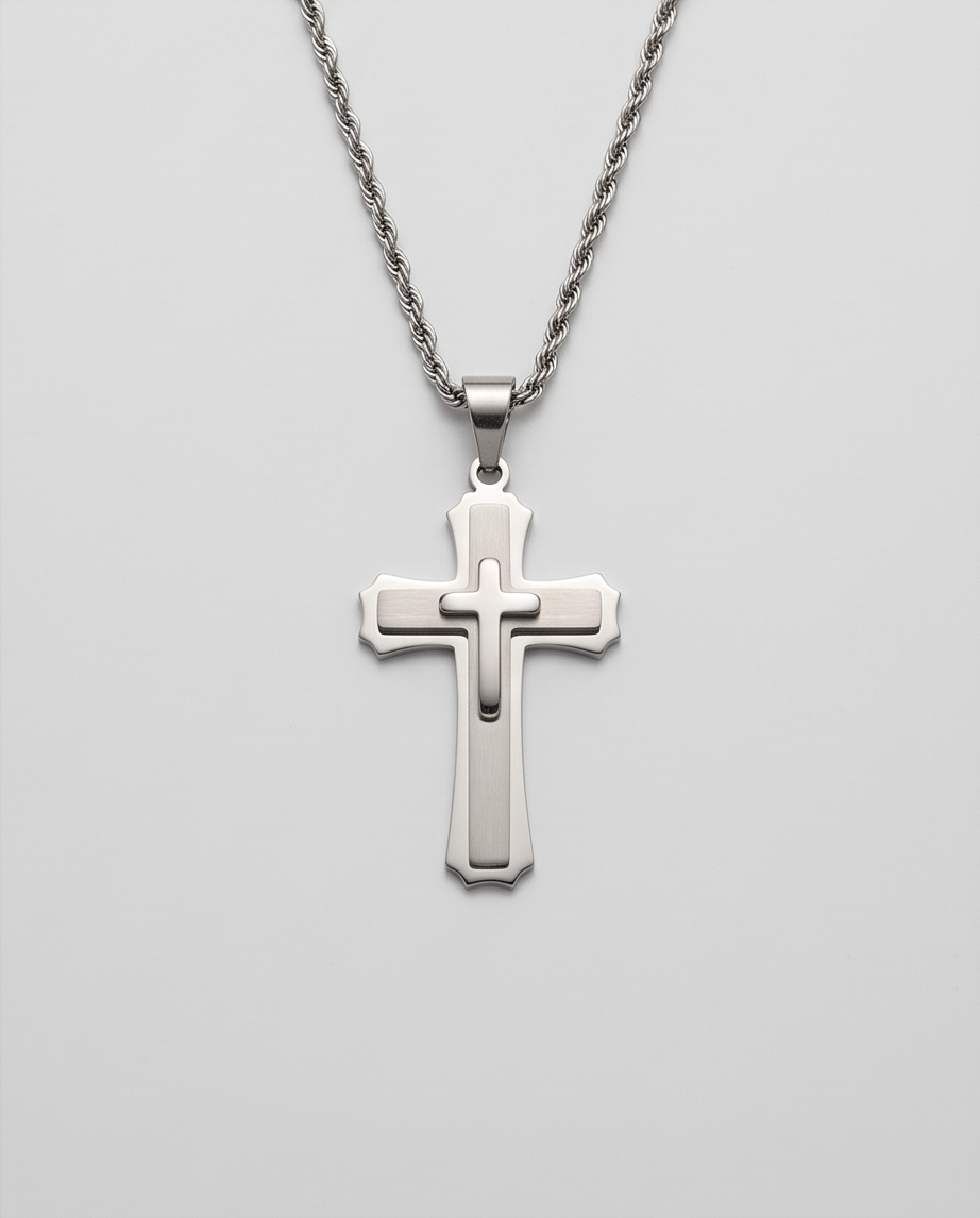 Stainless Steel Cross Pendant Necklace