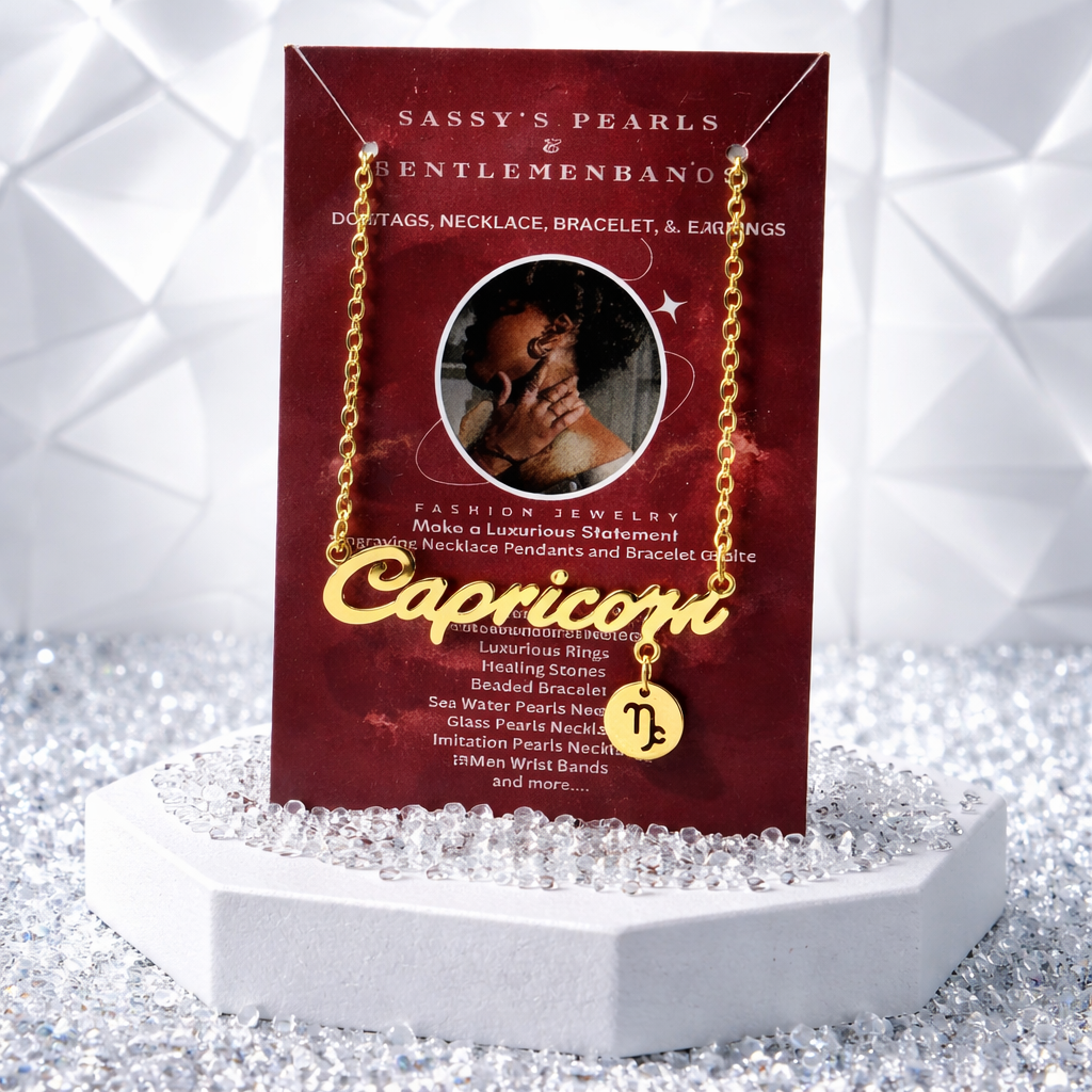 B06 Capricorn Zodiac Necklace - Gold Plated