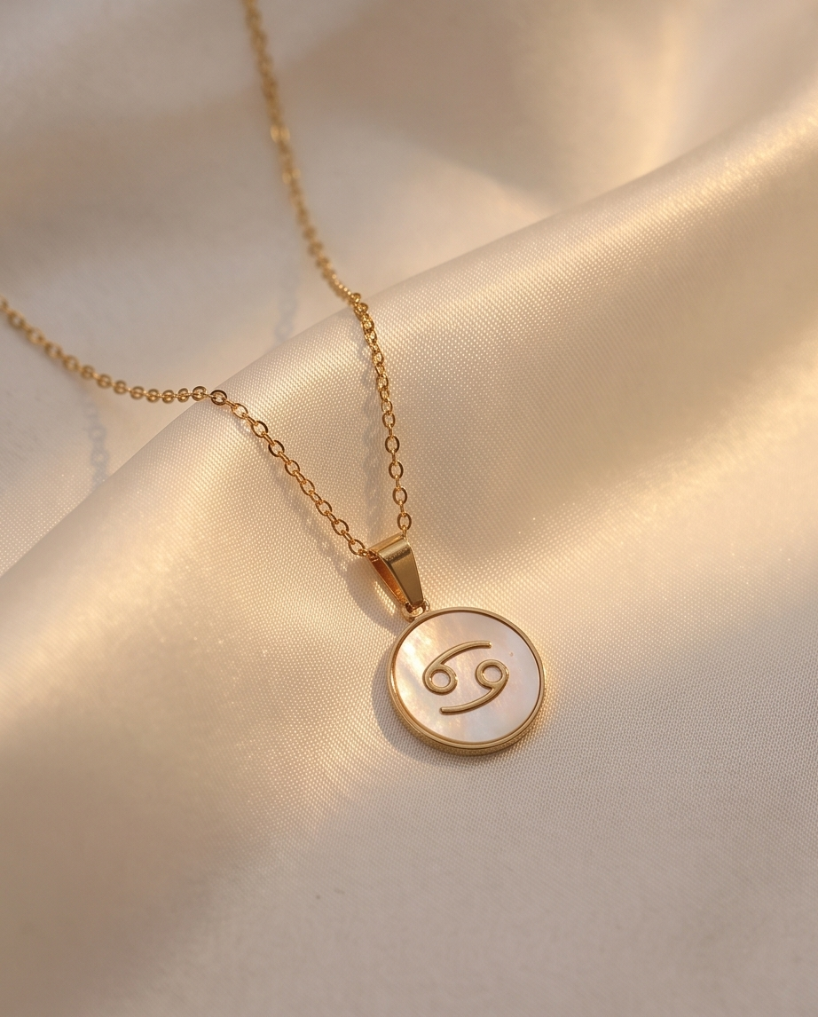 18' Zodiac Cancer Gold Plated  Necklace