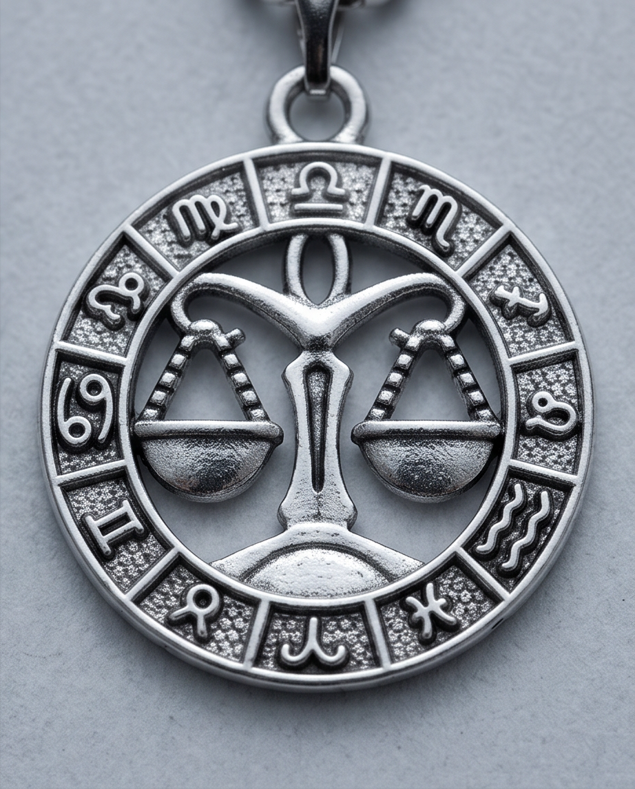 Libra Symbol Zodiac Pendant Necklace