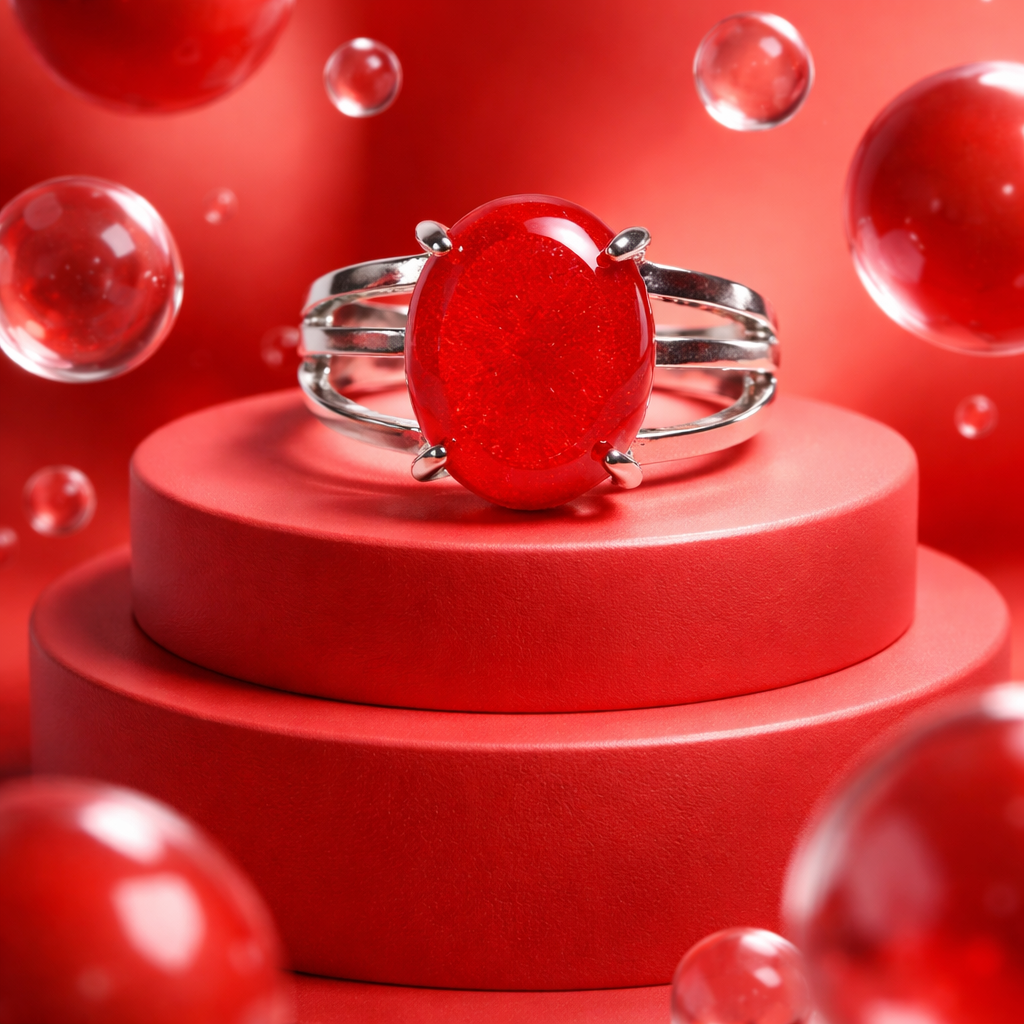 SR838 Stunning Scarlet Gemstone Ring Only Size 7.5
