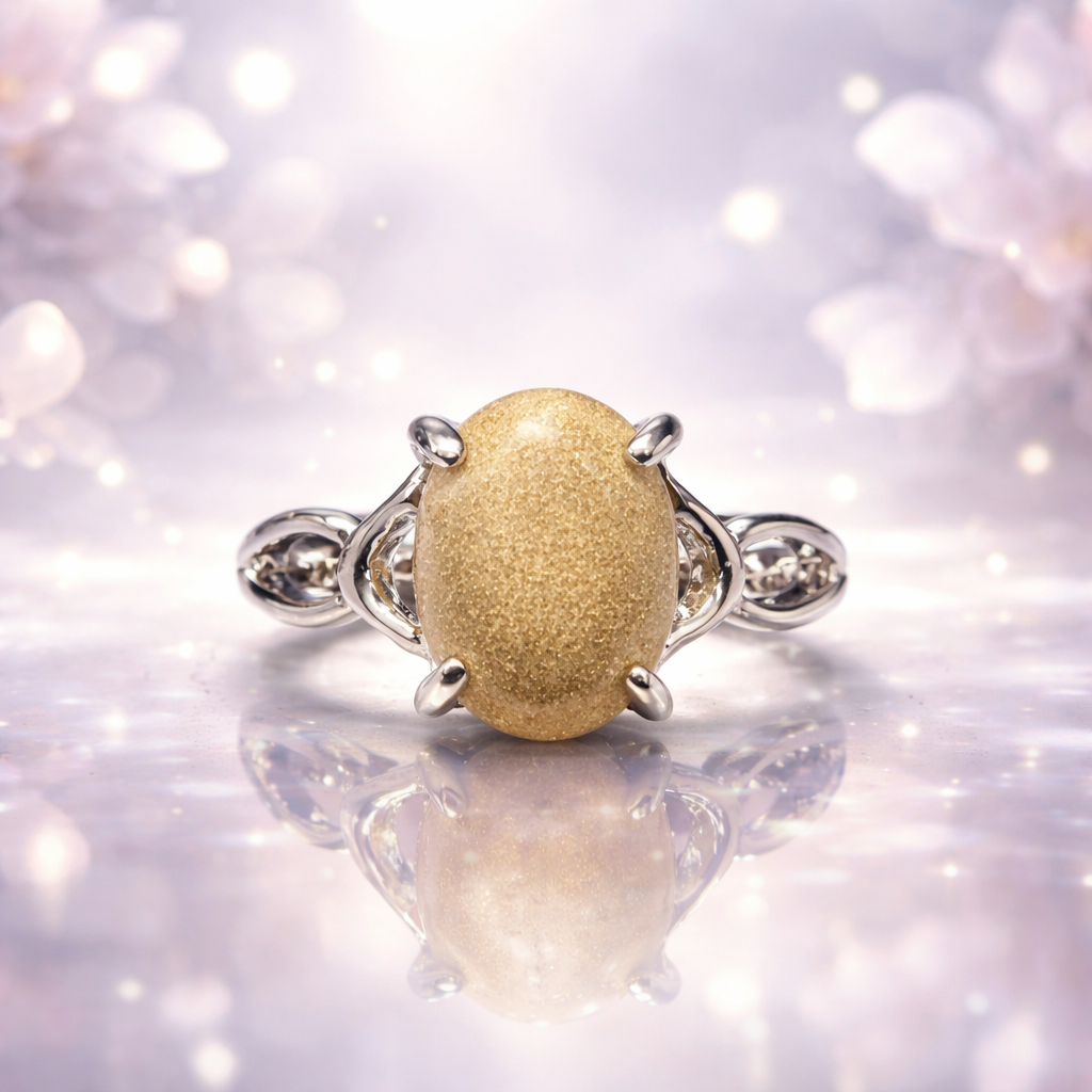 SR893 Sandy Oval Gemstone  RingS Only Size-9