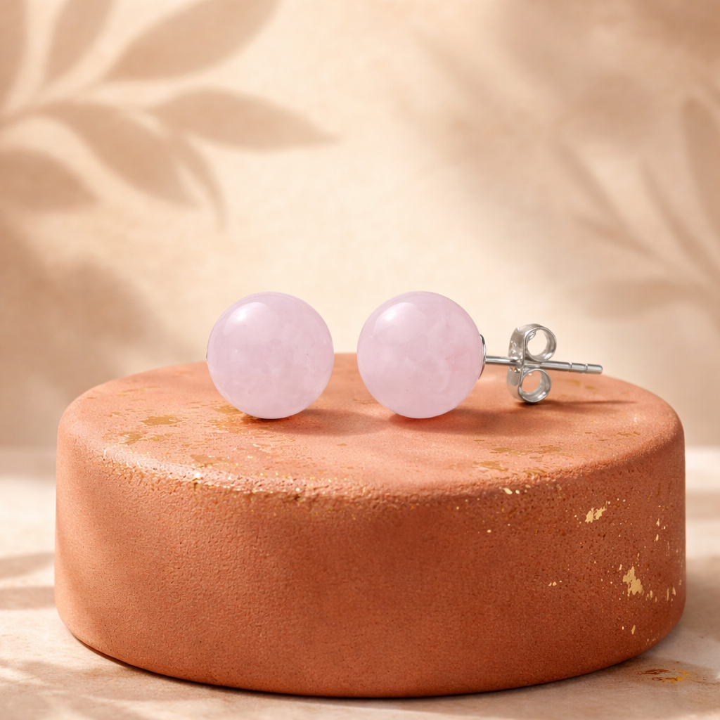 Rose Quartz Stud Earrings