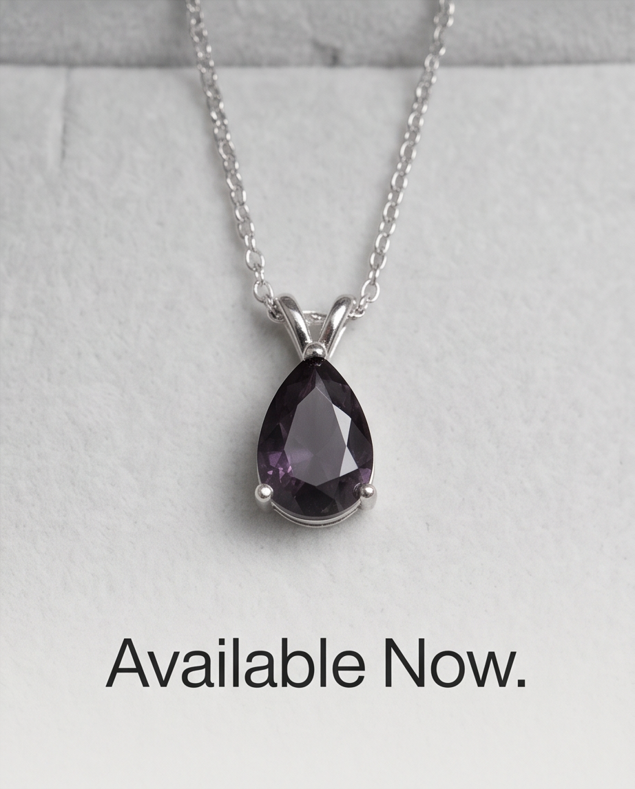 925 Sterling Silver 18 in-O-Chain Link Amethyst Pendant Necklace