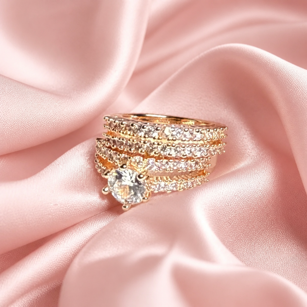 Elegant 14K Rose Gold Bridal Set
