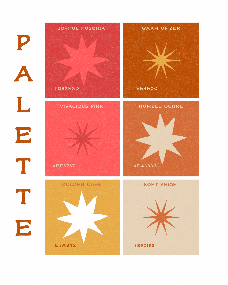 Her new colour palette is future-proof - allowing her brand to hold joy and silliness, while maturing to allow for other ceremonies such as funerals, renaming and vow renewals. Acknowledging the tender and the tough that comes with every life event.