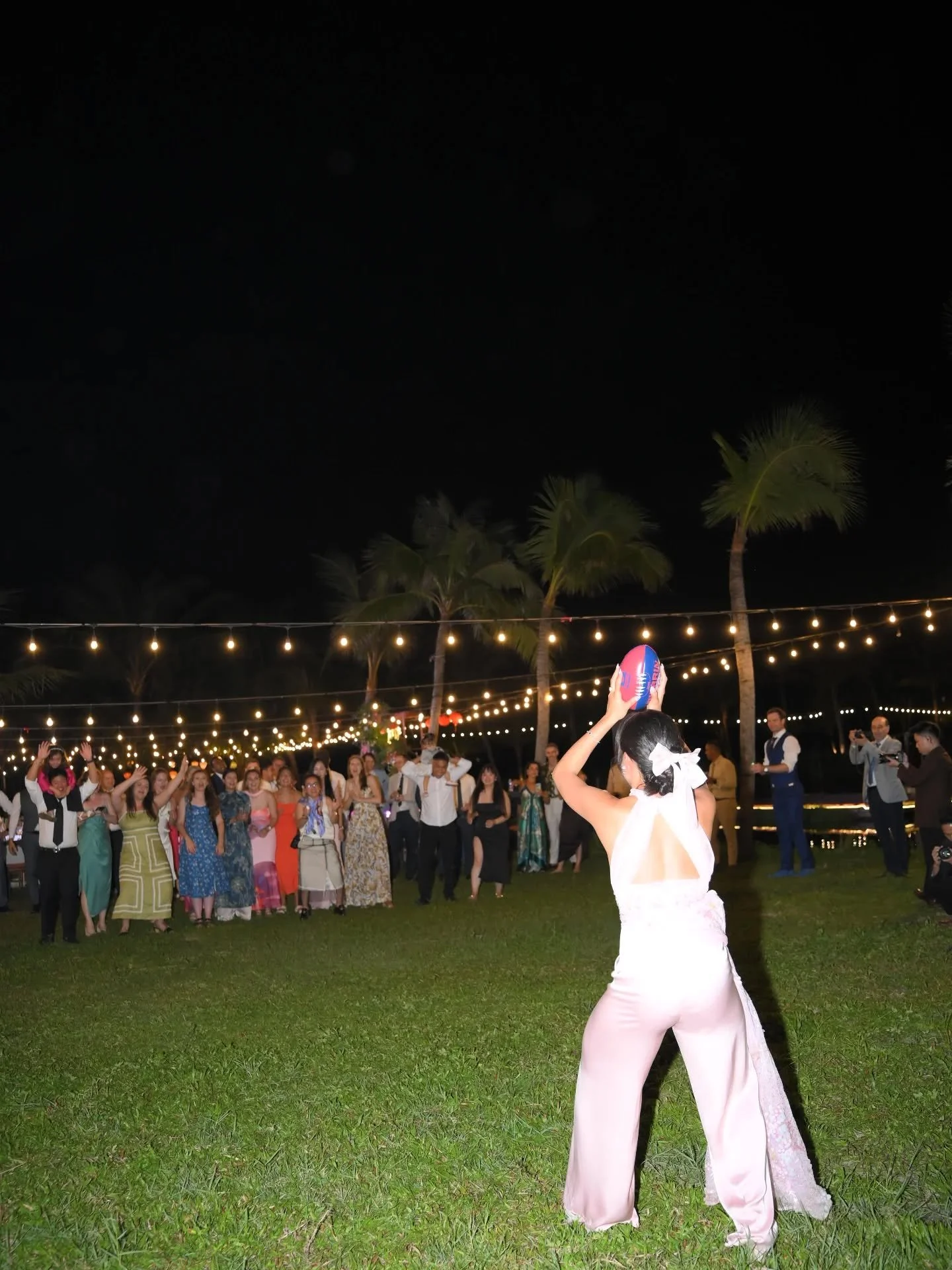 BOUQUET TOSS NOT FOR YOU? 💐
Kick a footy into a pile of guests, throw paper planes, play shot roulette, hide something under their seat - do whatever if you're into it!

But if you are going to do an AFL style kick of your Melb football club footy -