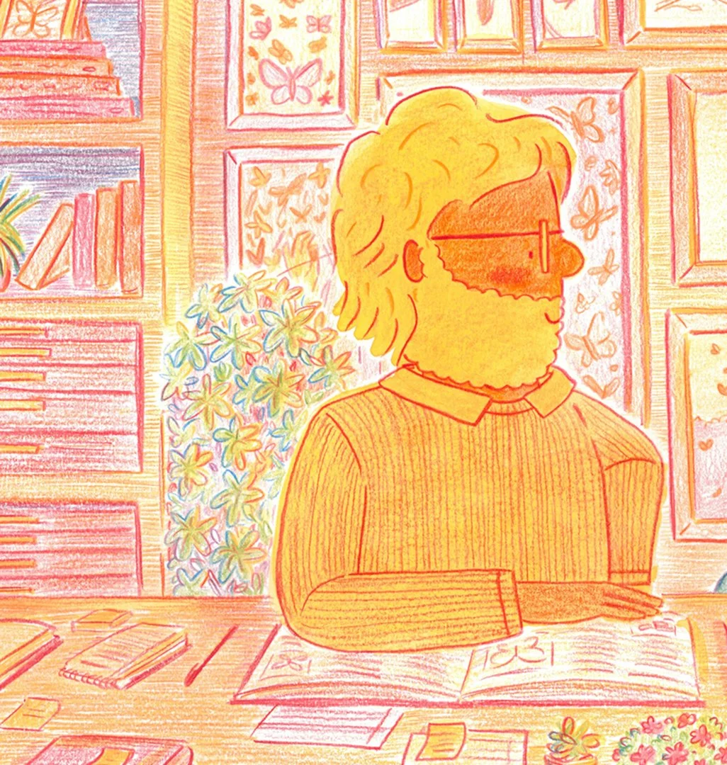 Lepidopterist - Pencil and watercolour illustration from What Is  Butterfly?