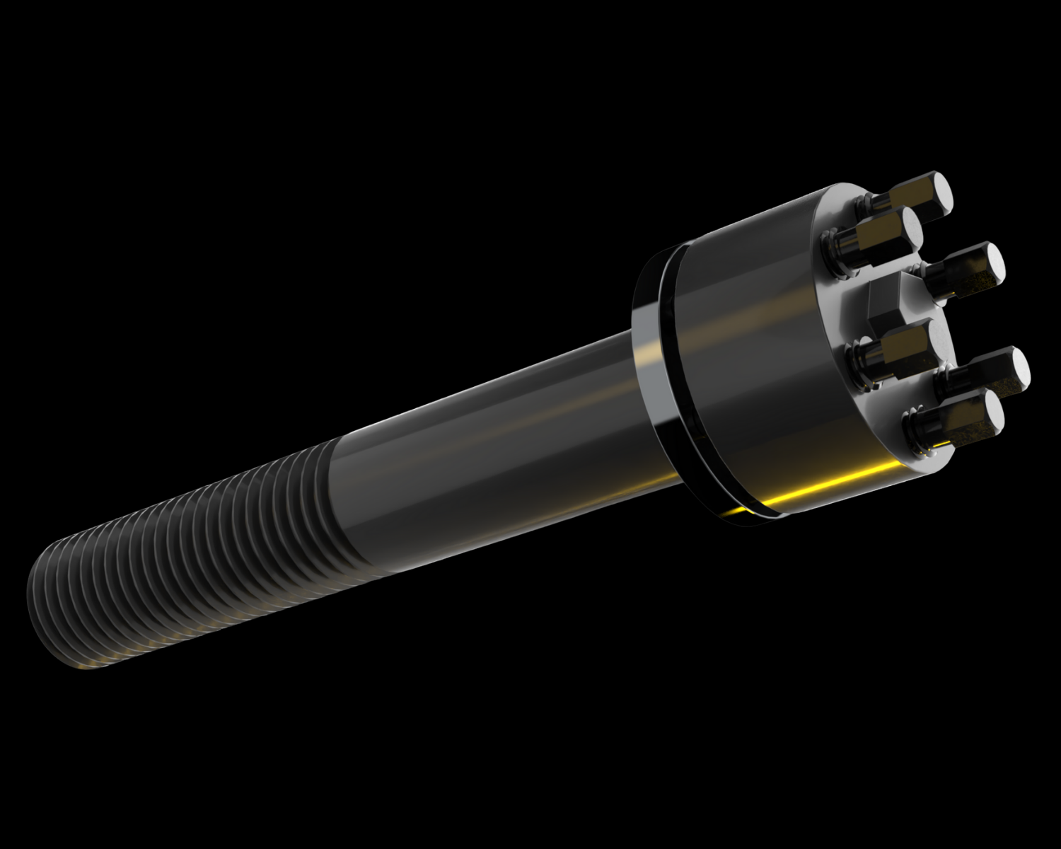 Śruba napinająca – realistyczna wizualizacja 3D elementu mechanicznego do zastosowań przemysłowych