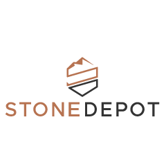 Stone Depot logo with an abstract mountain shape and the text 'STONE DEPOT' beneath.