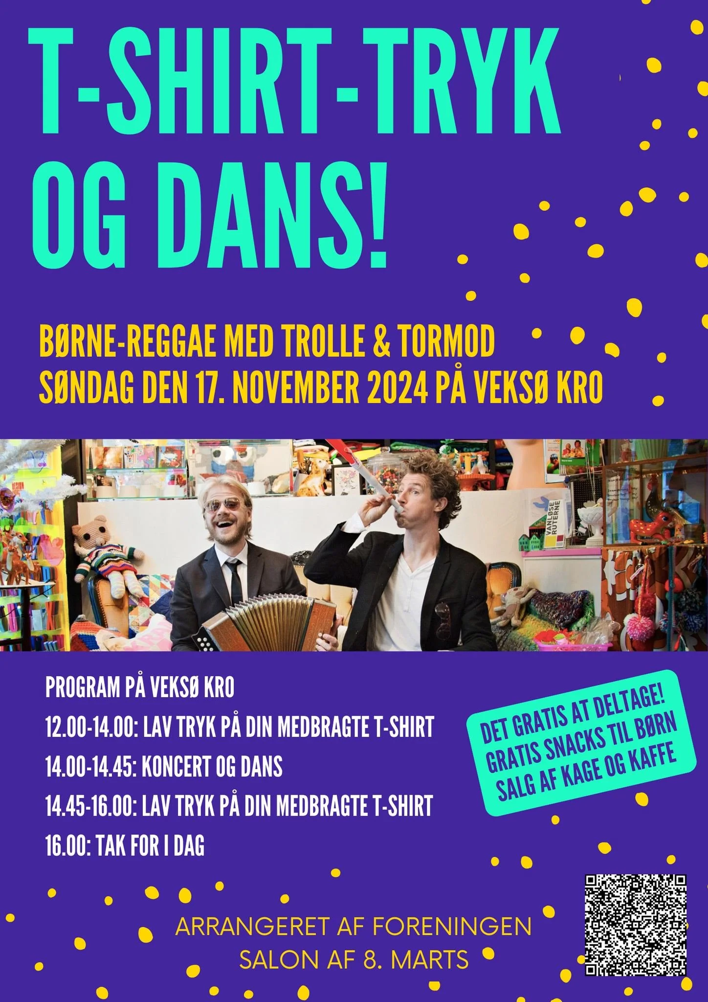 Børnekoncert &amp; T-shirt tryk - Koncert of dans med Trolle of Tormod