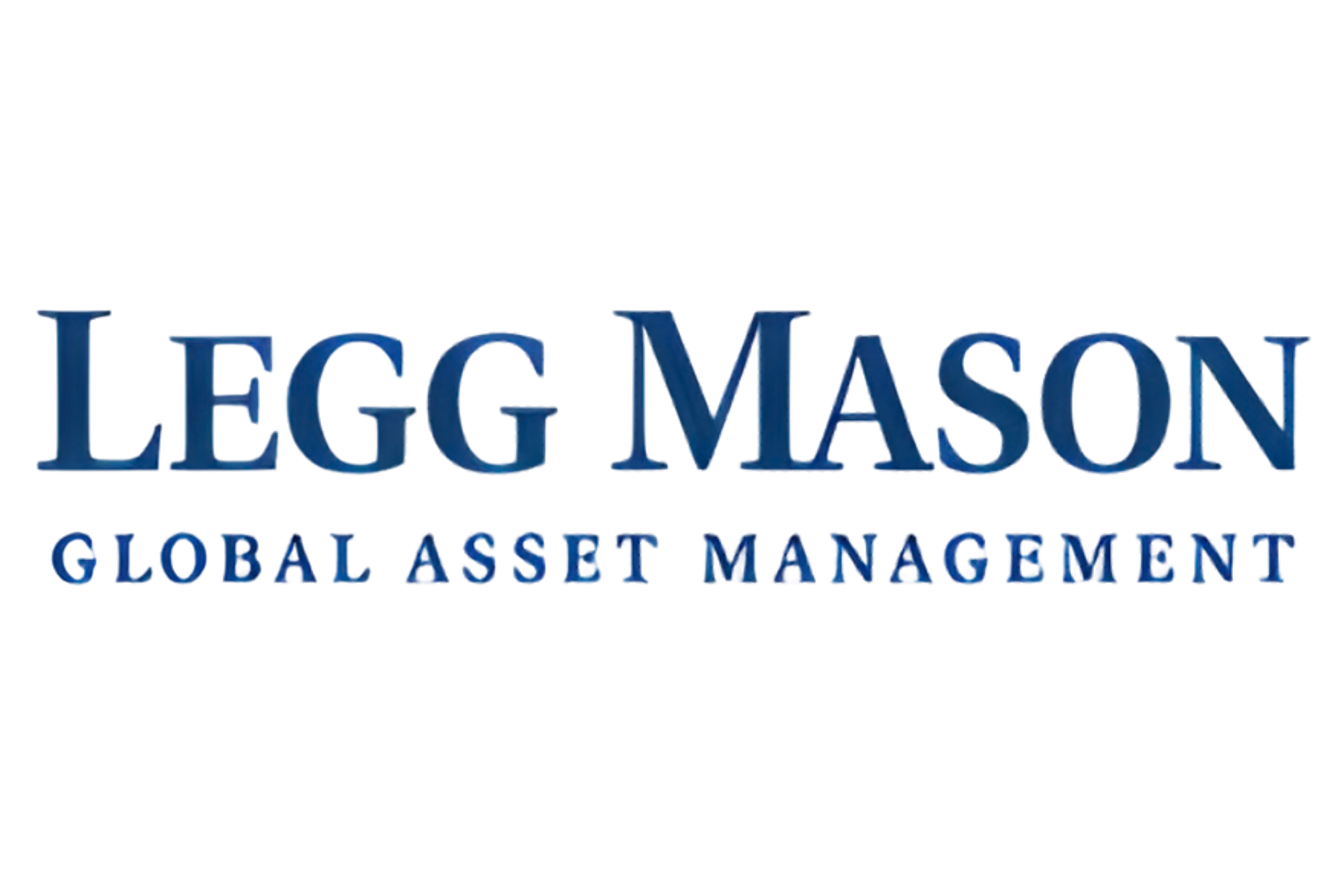 Logo for Legg Mason Global Asset Management with blue text on a black background.