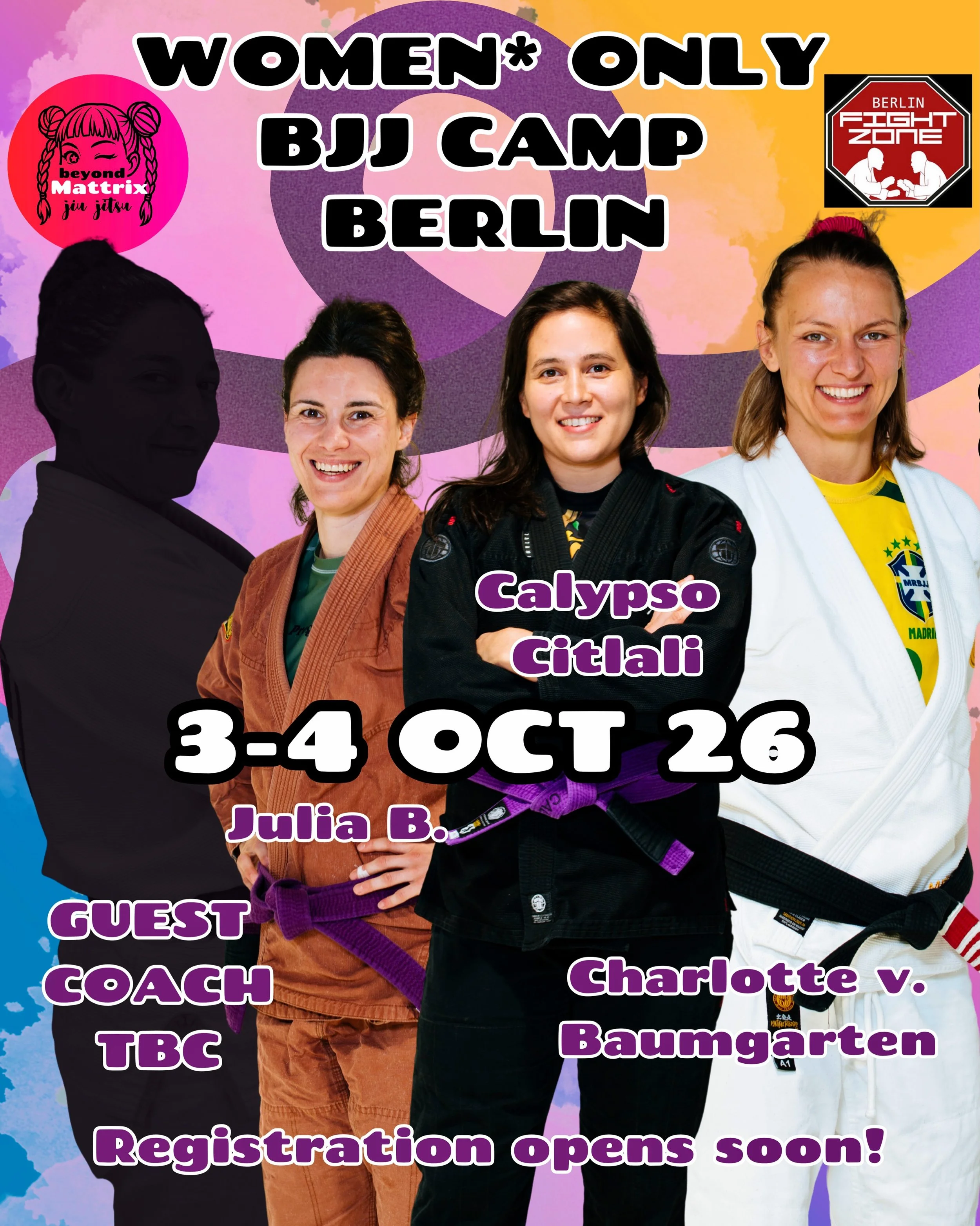 Mark your calendar for the next flinta*/Women* only 2 Day Camp with @charlotte_jiujitsu @calypso_citlali_knits @juleschnuleapfelstrudel and our guest Coach who is coming from another continent and has yet to confirm! Find all information on the websi