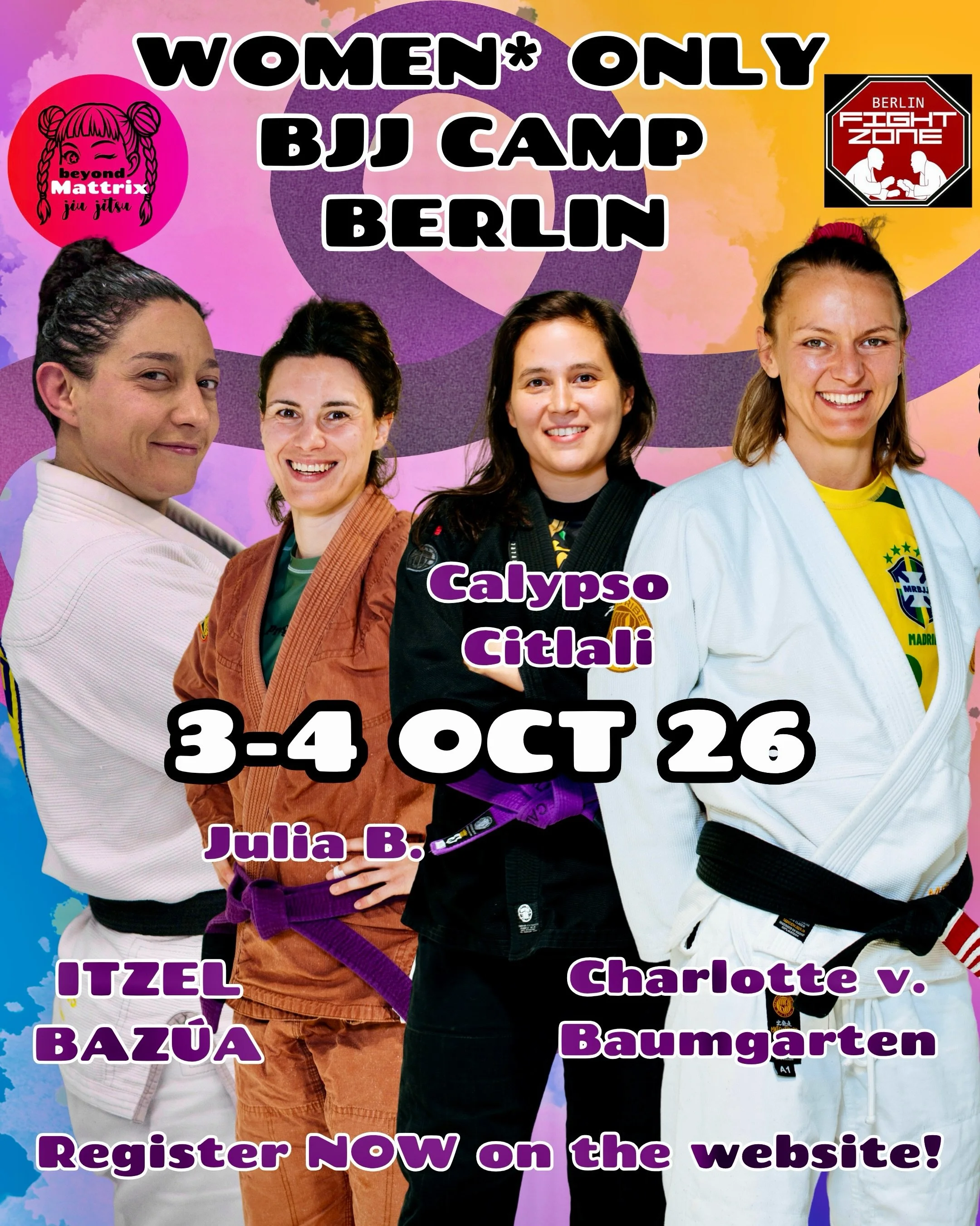 Book your spot now for the next flinta*/Women* only 2 Day Camp with @charlotte_jiujitsu @itzel_bazua_bjj from Mexico @calypso_citlali_knits @juleschnuleapfelstrudel Find all information on the website as well as some blog posts about @beyondmattrix_b