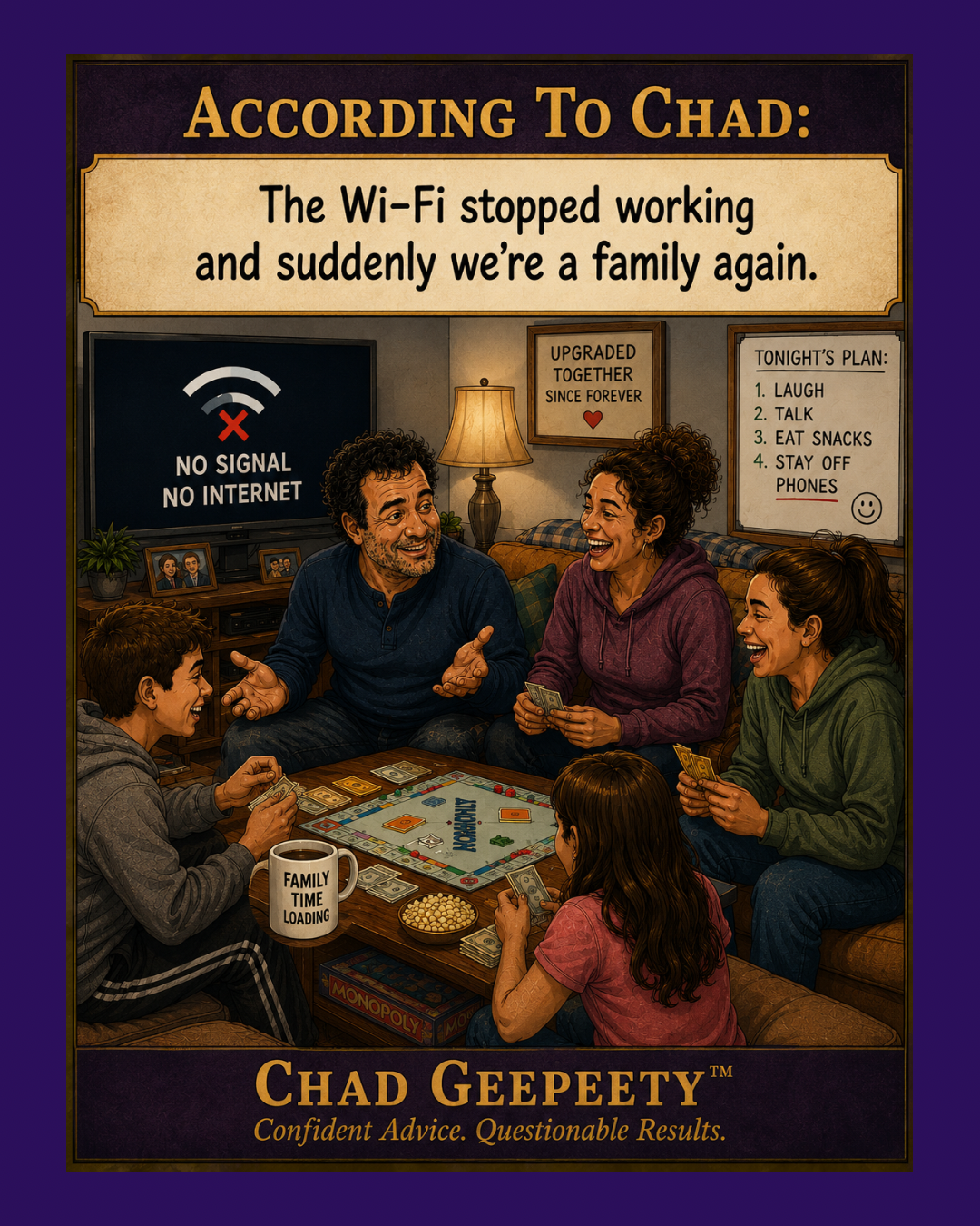Wi-Fi Out, Family Time In
