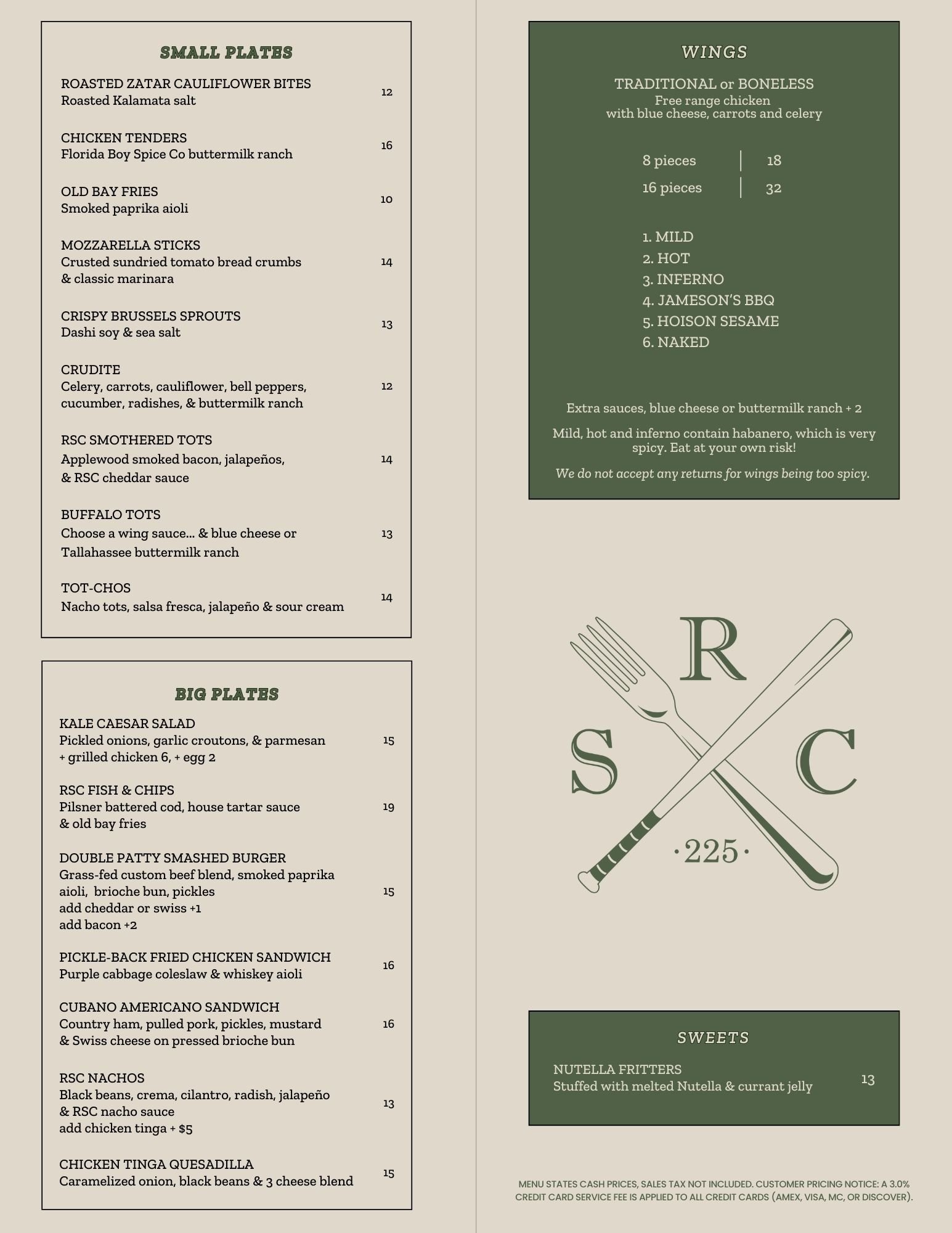 Roebling Sporting Club Food Menu Williamsburg