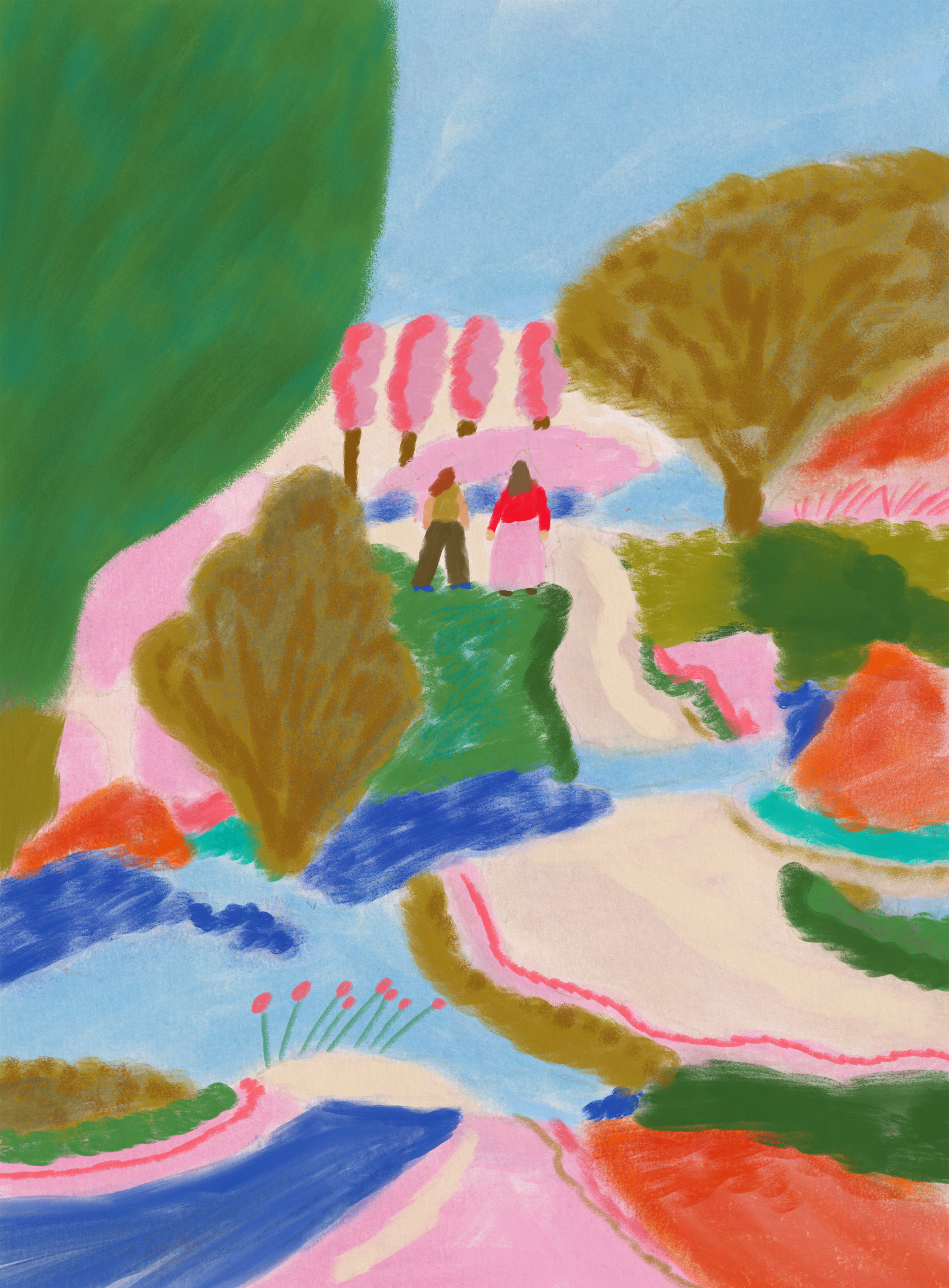 Personal illustration - spending more time outside during spring