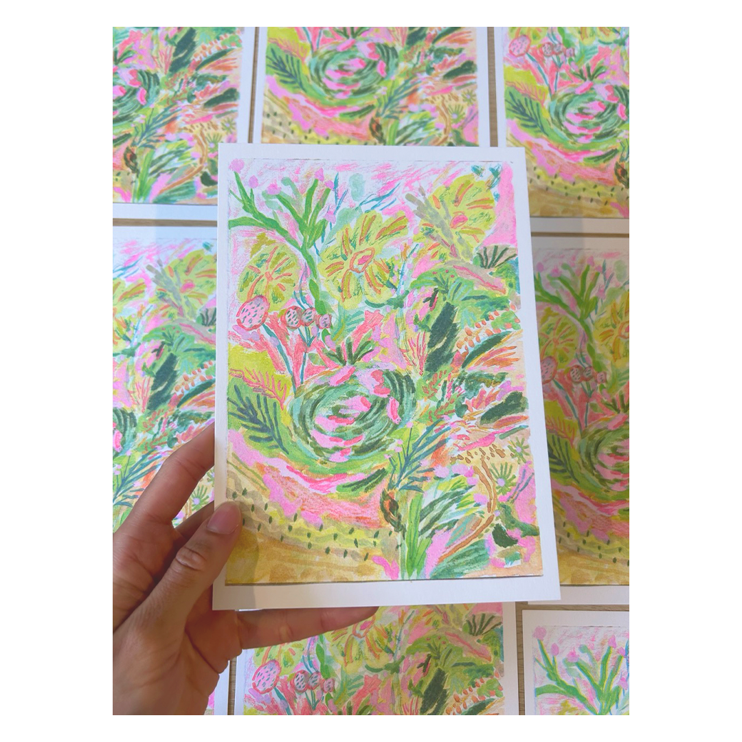Flowers A5 Risograph Print