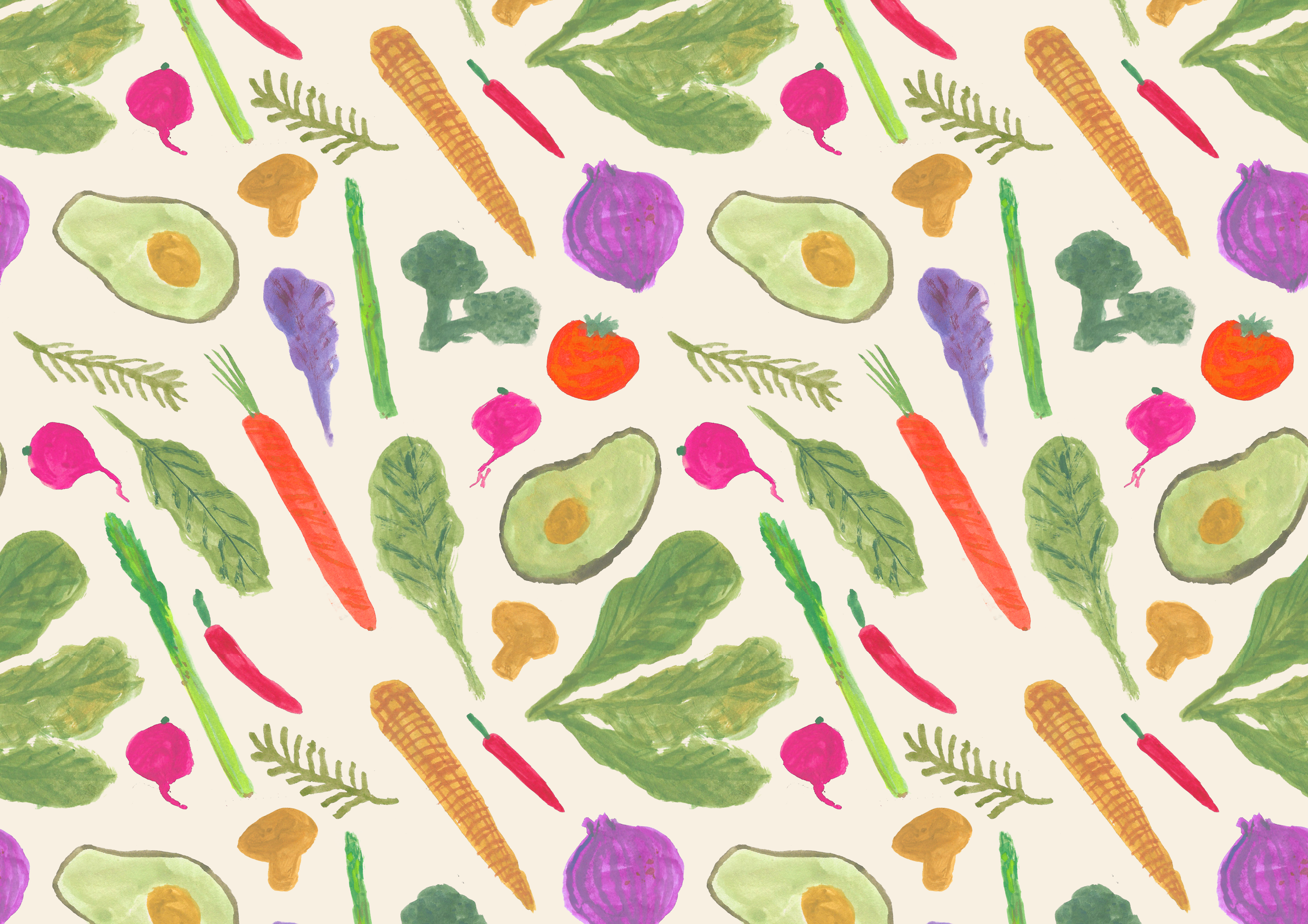 Vegetable Tea Towel Pattern