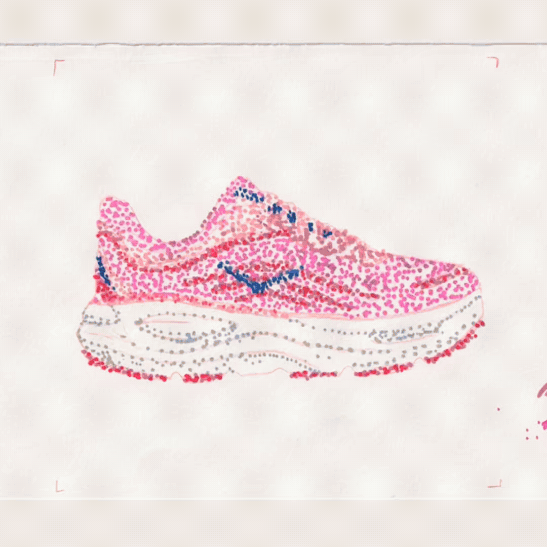 A hand-drawn GIF, using 16 different materials and techniques for each frame. 