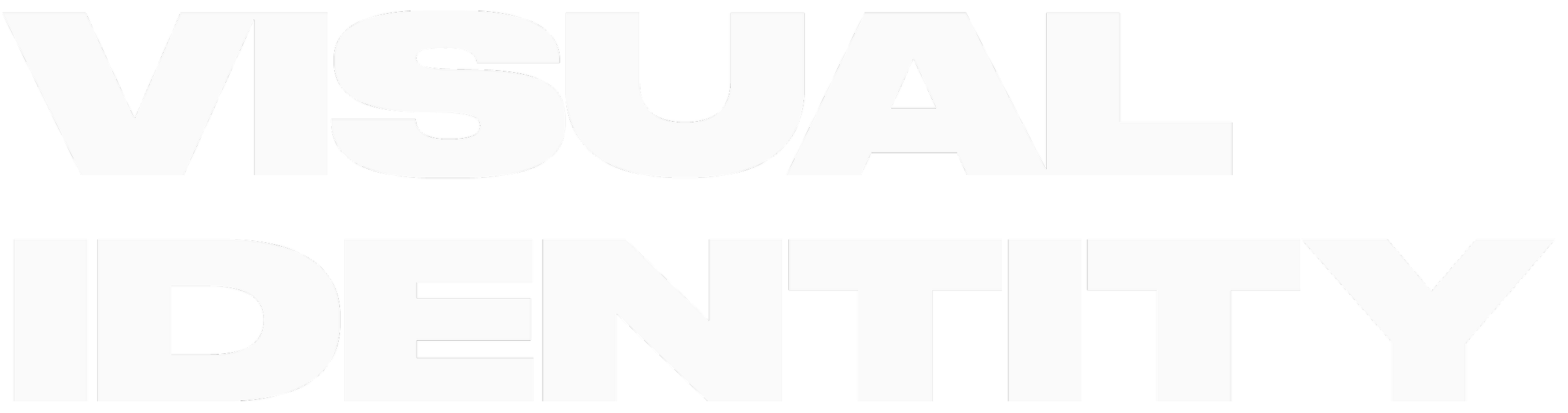 Bold white text on a black background reads 'VISUAL IDENTITY' in all capital letters.
