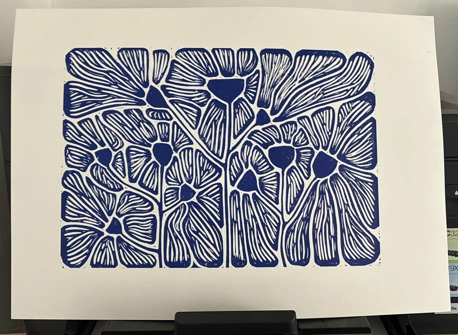 impression fleurs bleues (A3)