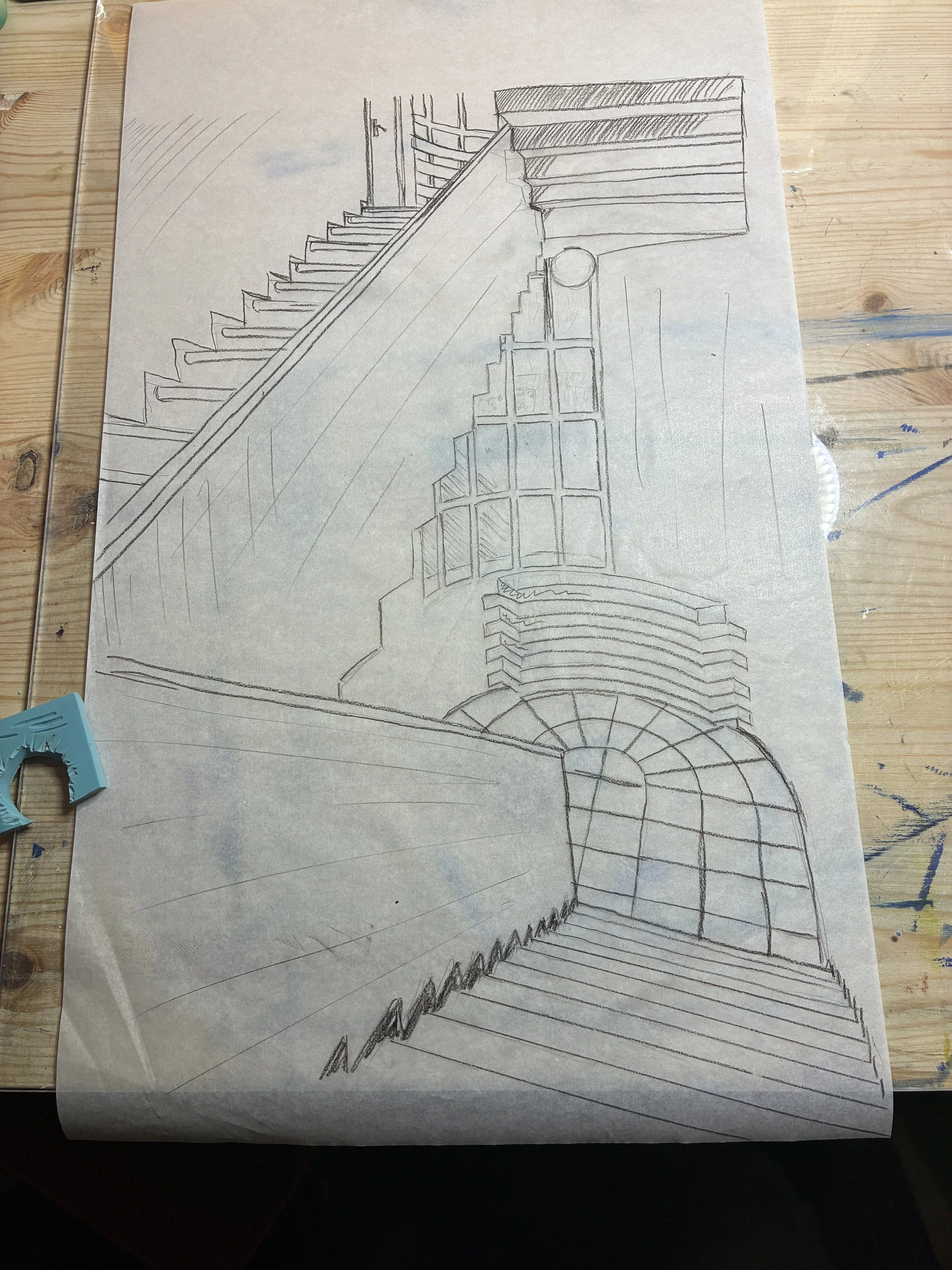 l'escalier de la Villa Cavrois