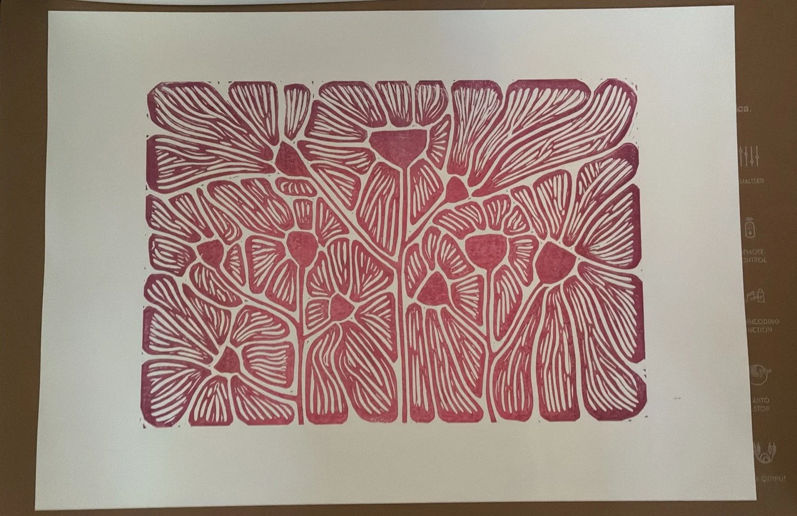 Impression fleurs roses rouges (A3)