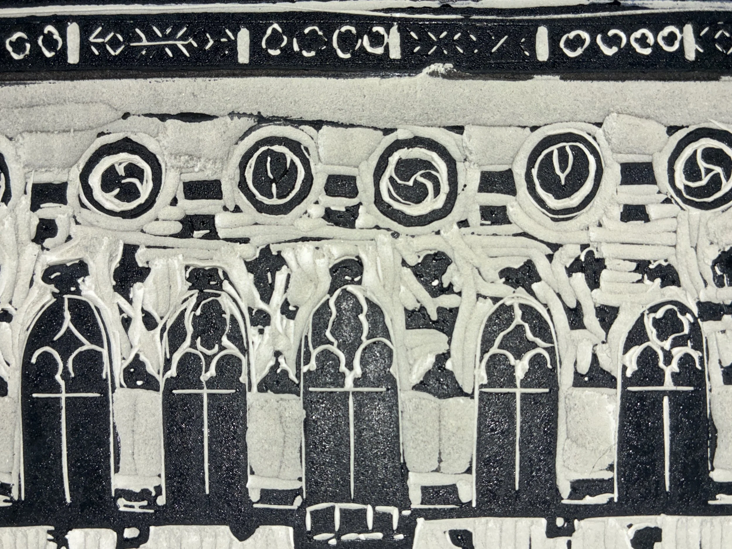 détail de la gravure du beffroi d'Arras