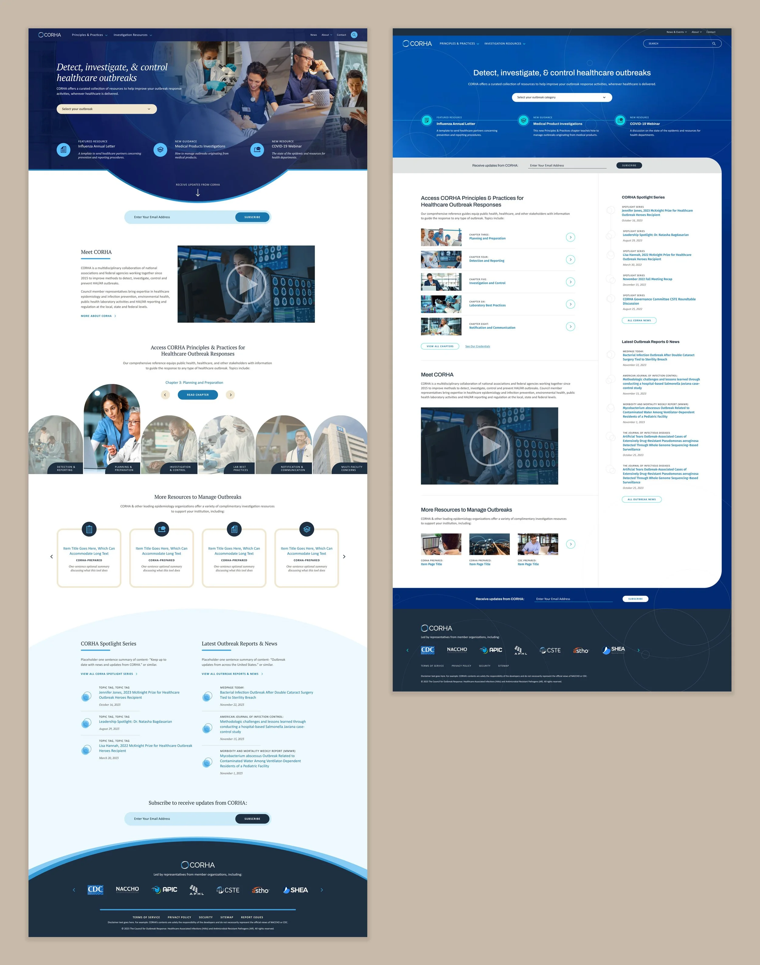 A grid showing concept one and concept two side by side, demonstrating the difference in approach.